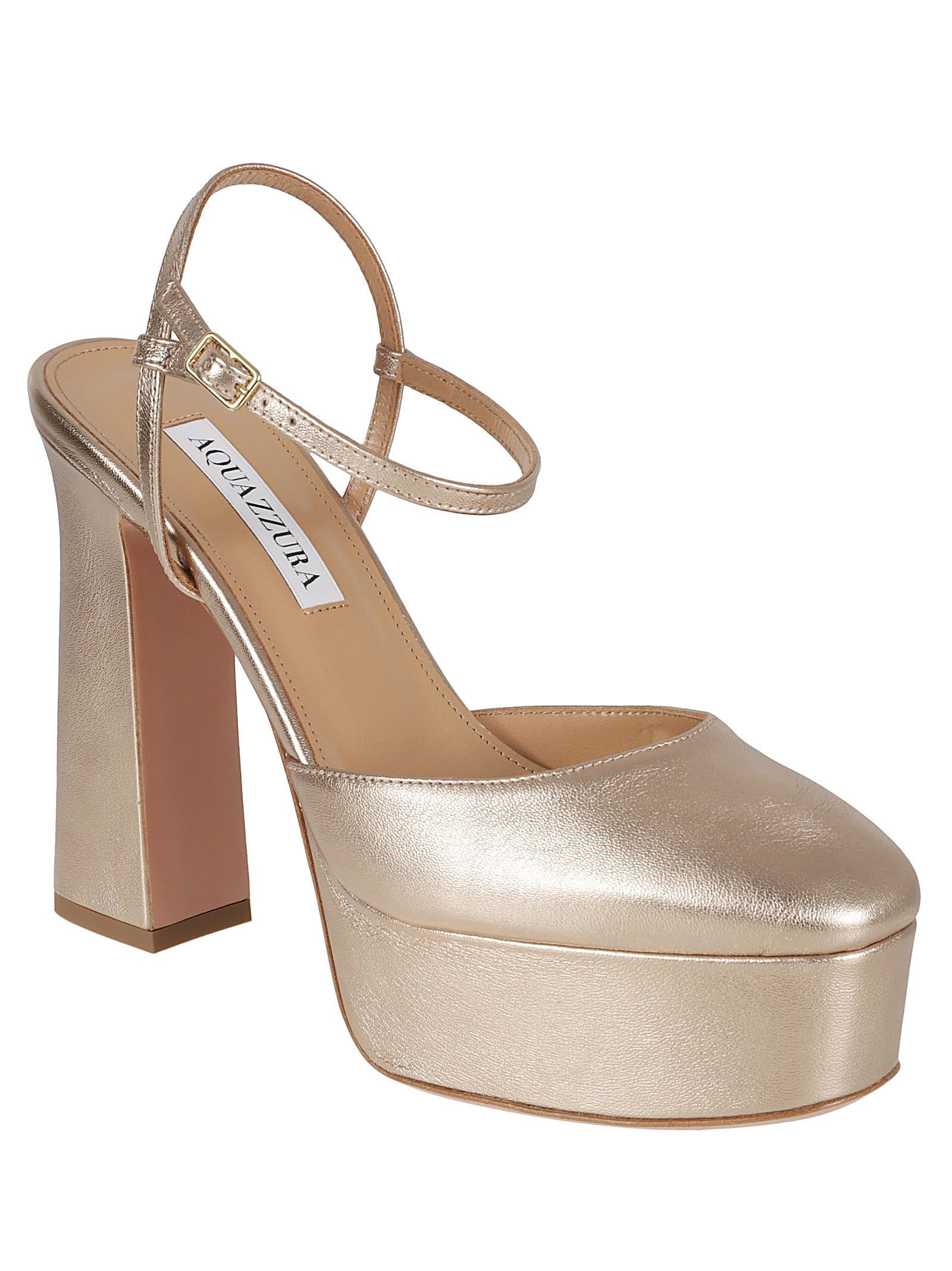 Shop Aquazzura Nappa Washed Pumps In Light Copper