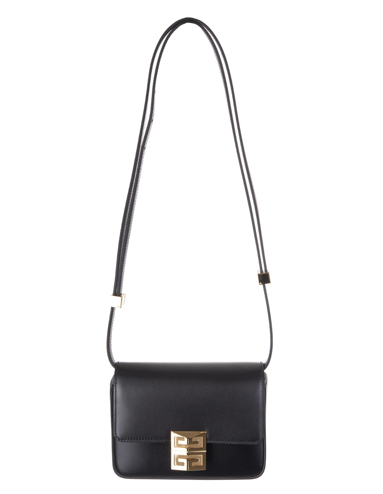 Givenchy Black And Golden Small 4g Bag In Smooth Box Leather