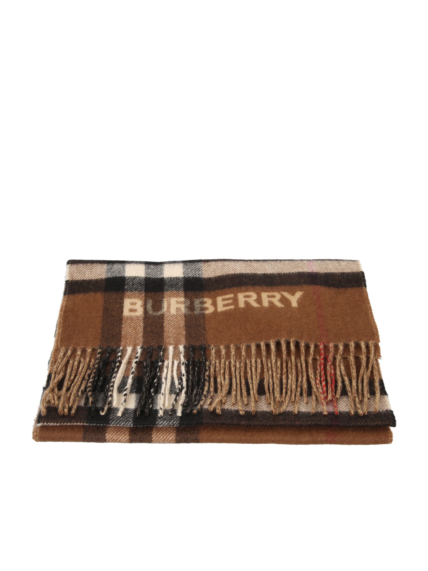 Shop Burberry Sciarpa Check Cashmere Beige In Brown