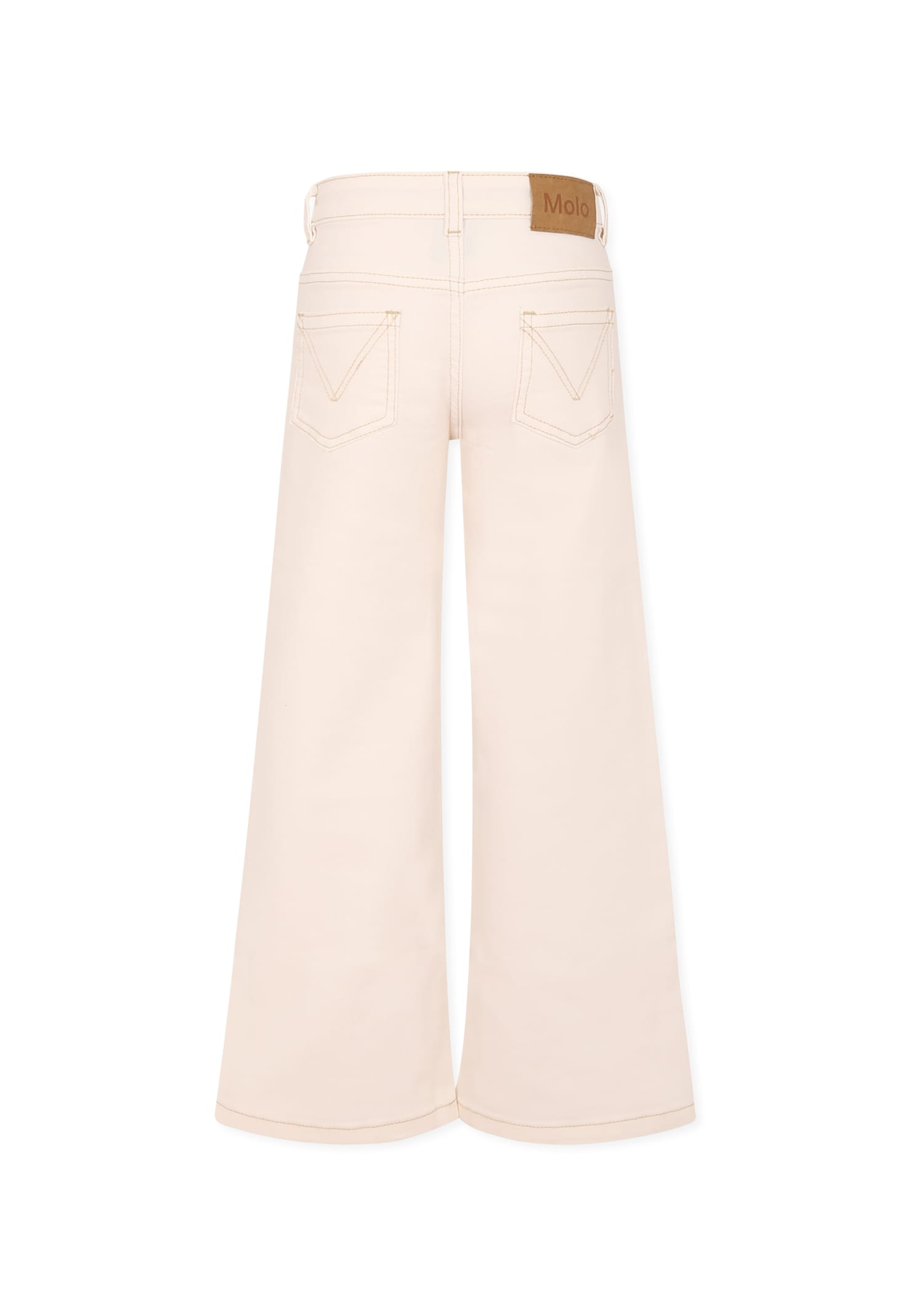 Molo White Jeans For Girl In White