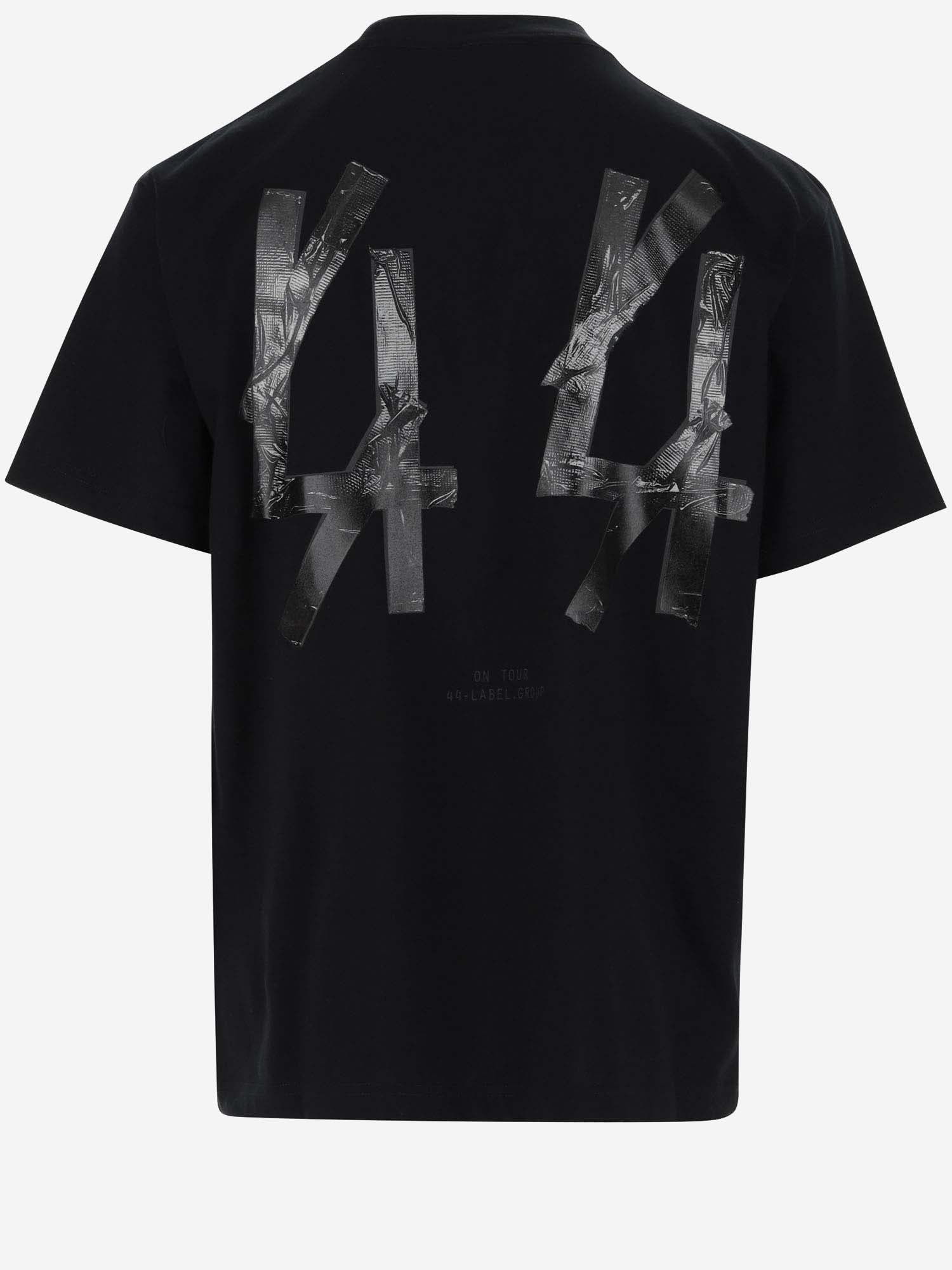 Black T - IetpShops Malta - shirt with logo 44 Label Group - Linen Band  Collar Shirt 8041