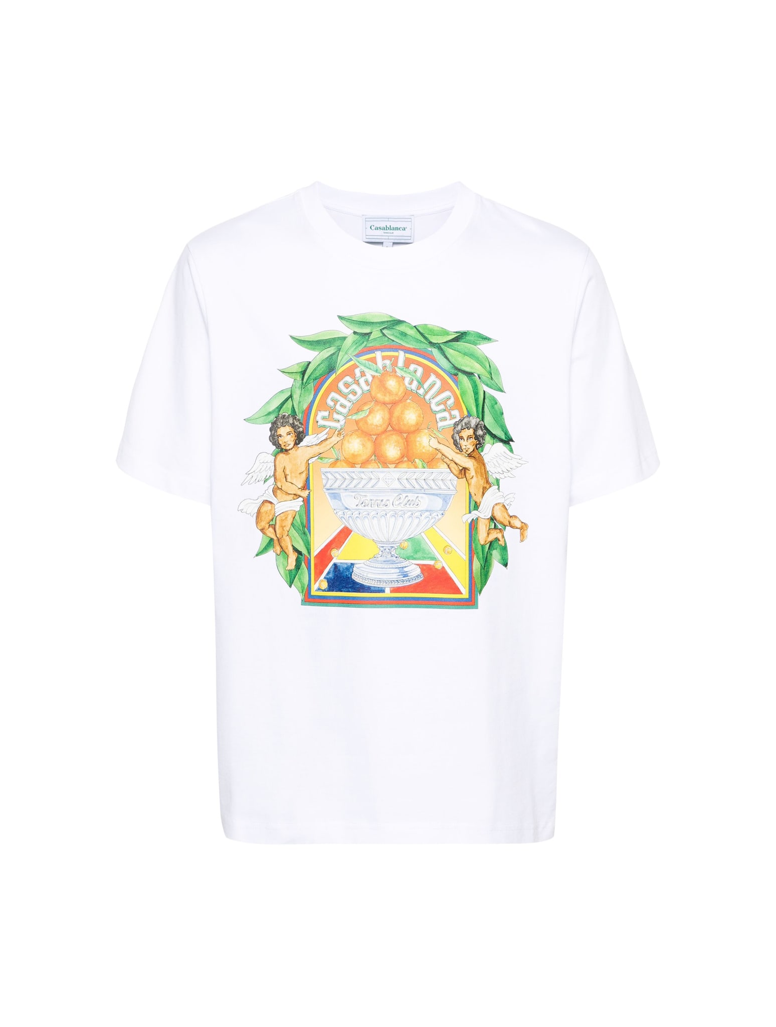 Shop Casablanca Triomphe D`orange Printed Unisex T-shirt