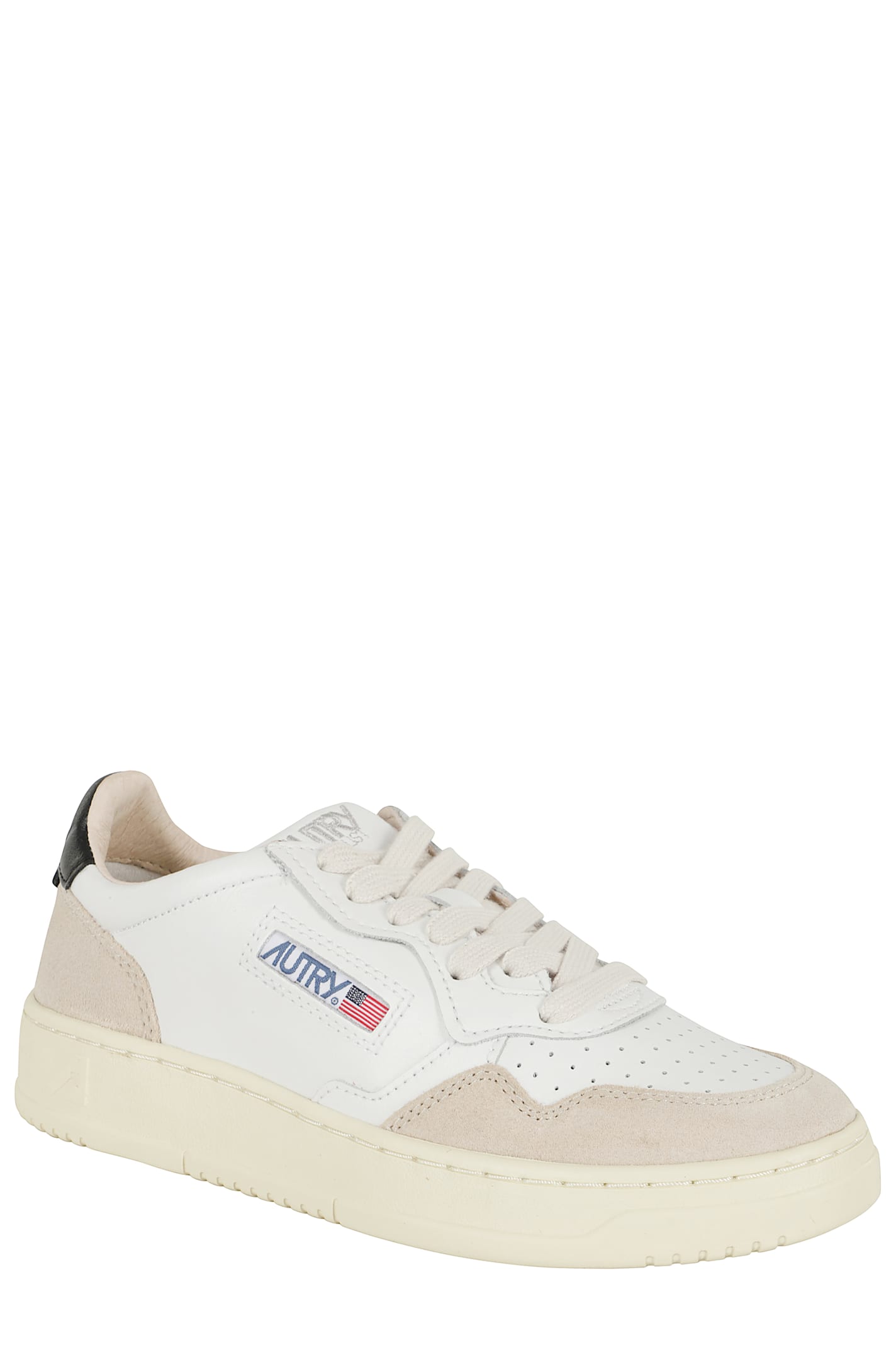 Autry Beige Lace Up Sneakers In Black