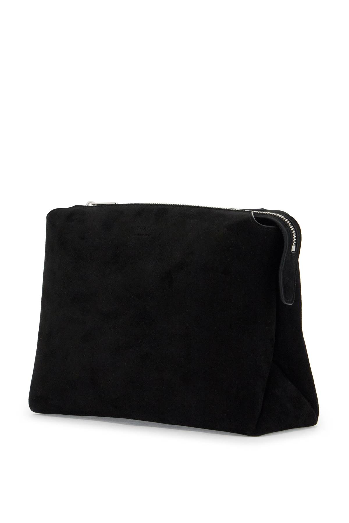 Shop Khaite Suede Leather Lina Clutch Bag In Black