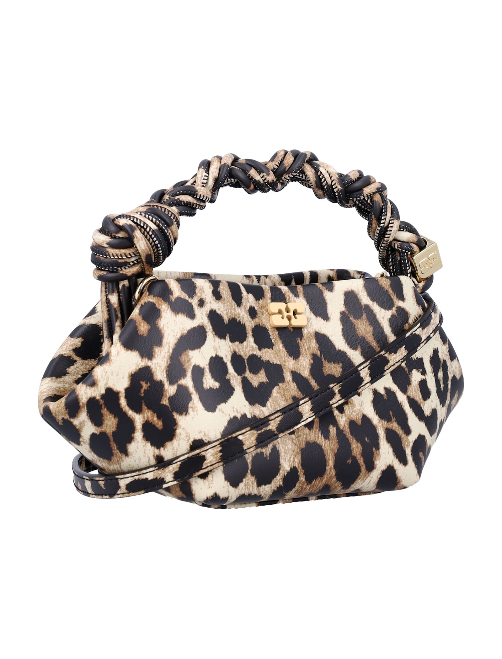 Ganni Bou Mini Handbag In Animal Print