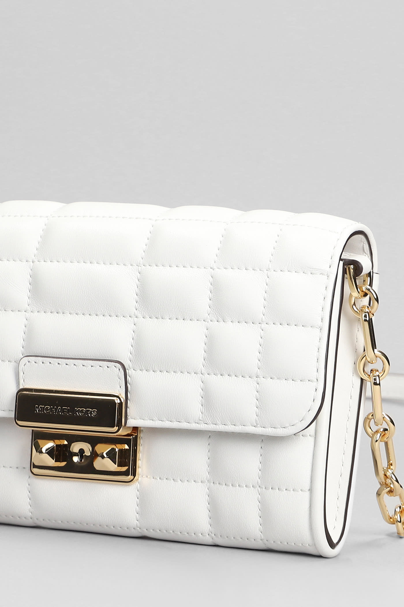 Shop Michael Kors Tribeca Shoulder Bag In White Leather