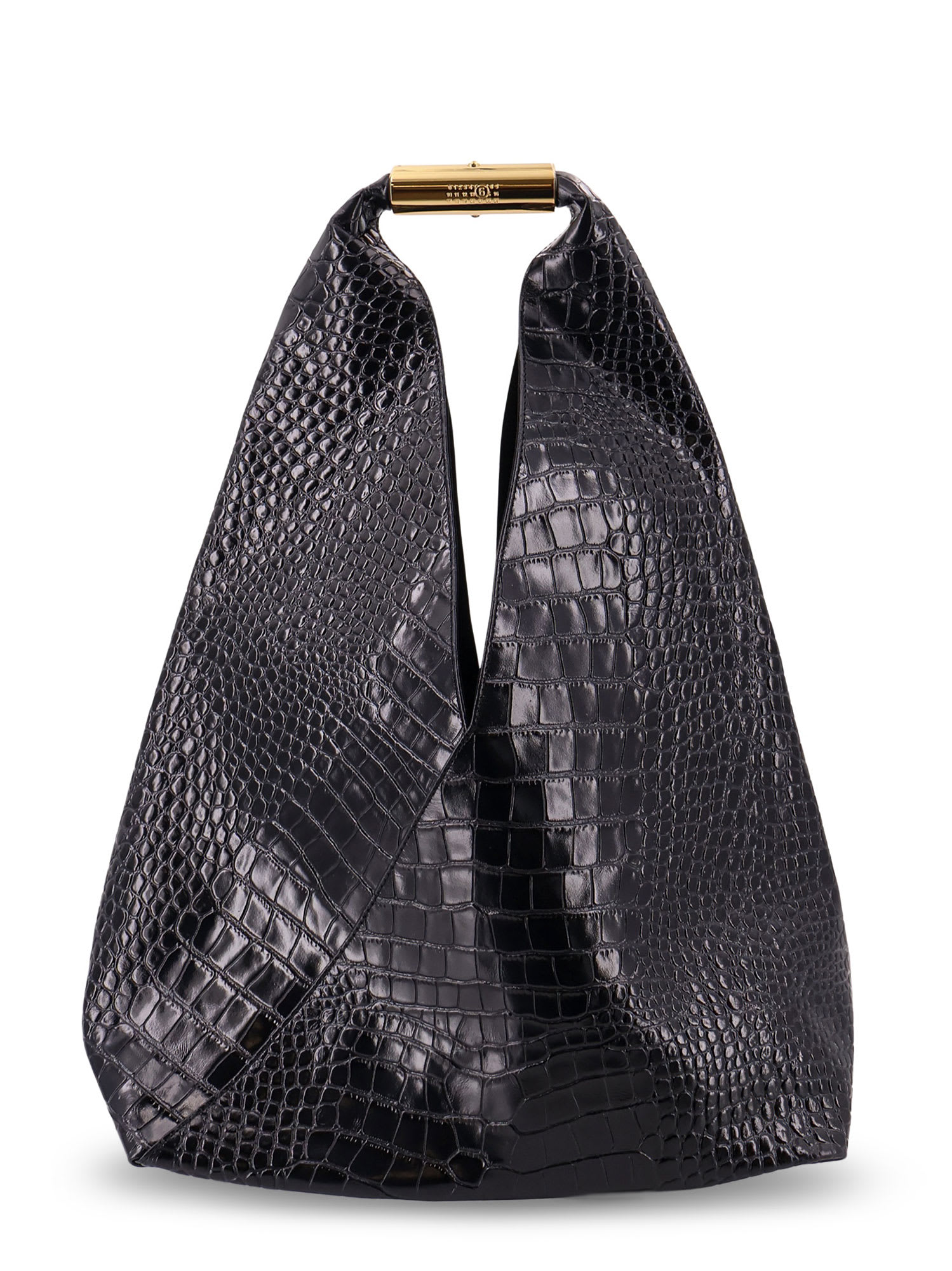 Mm6 Maison Margiela Leather Japanese Shoulder Bag In Black