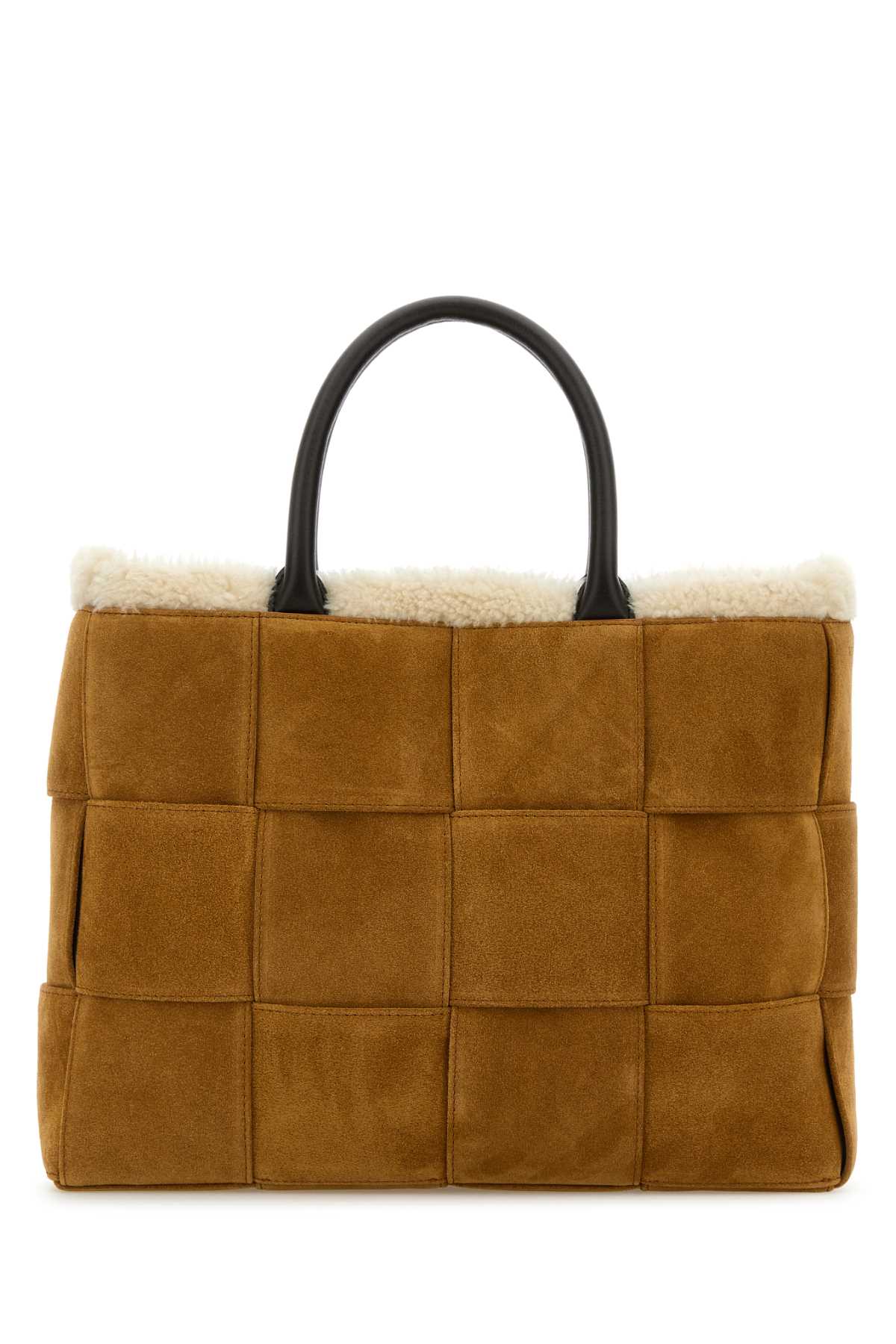 Camel Suede Small Arco Shopping Bag