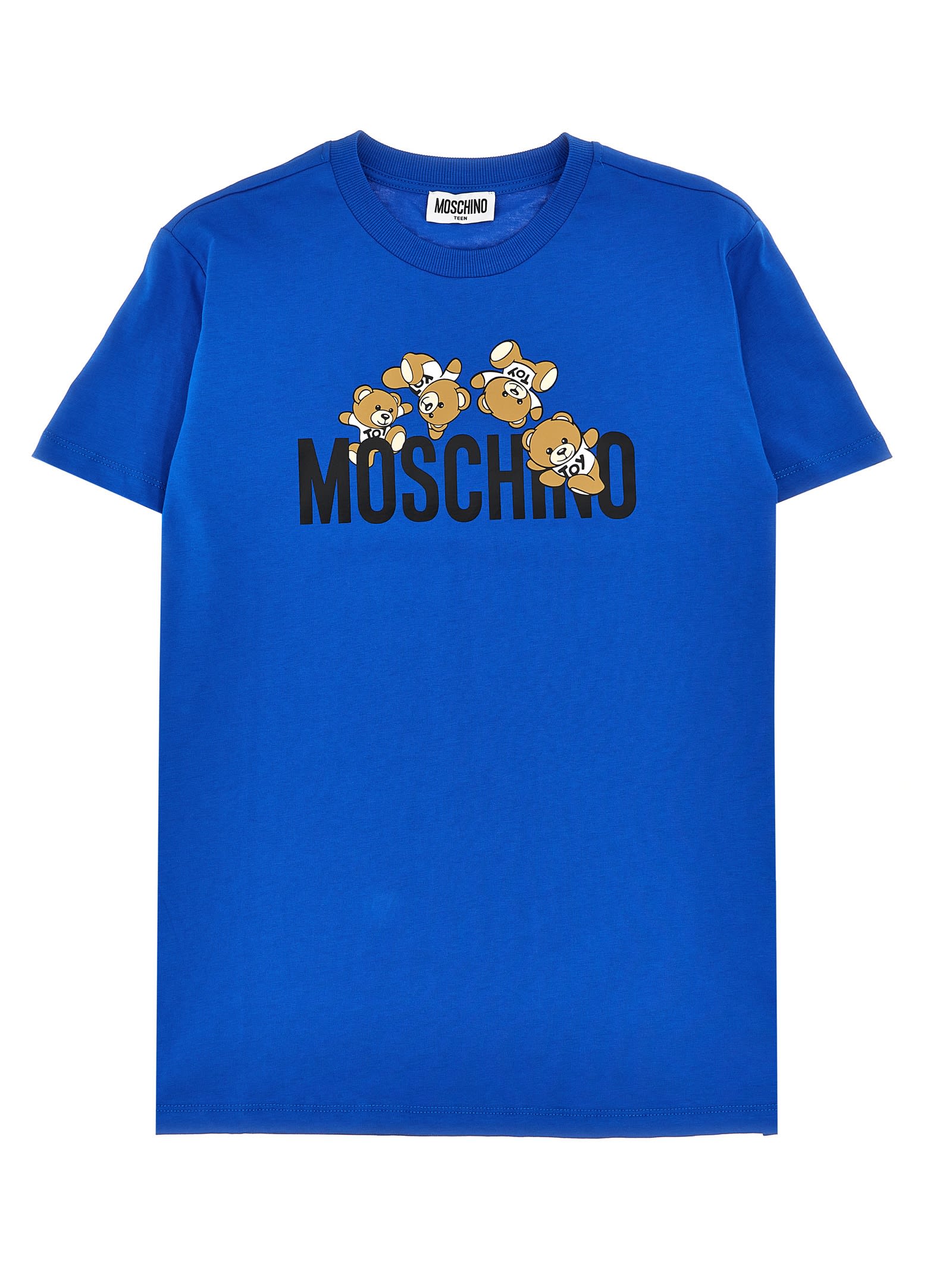 Moschino Kids' Logo Print T-shirt In Blue
