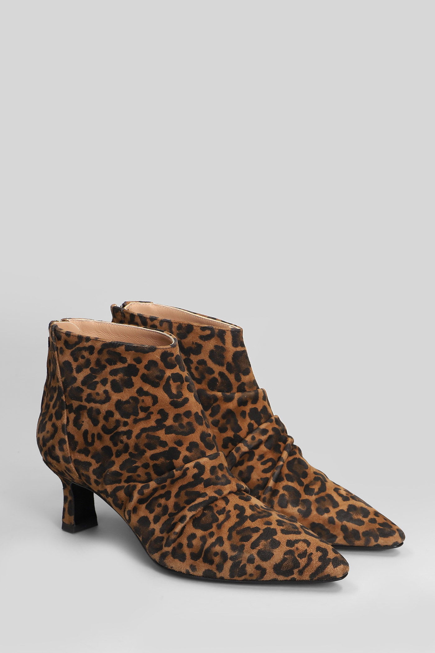 The Seller High Heels Ankle Boots In Animalier Suede In Animal Print