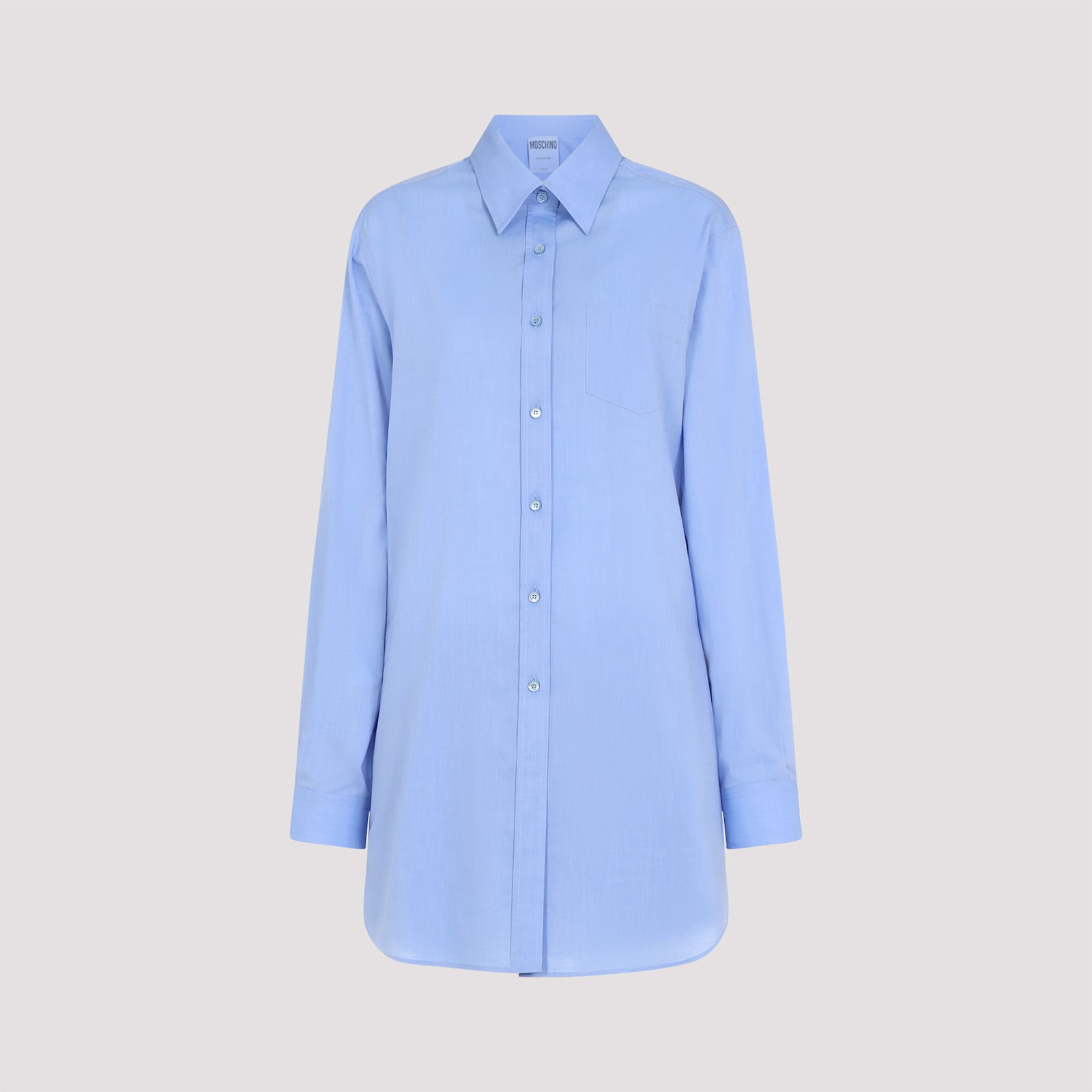 Moschino Cotton Shirt With Chest Pocket And Elastic Waistband In Fantasia Viola