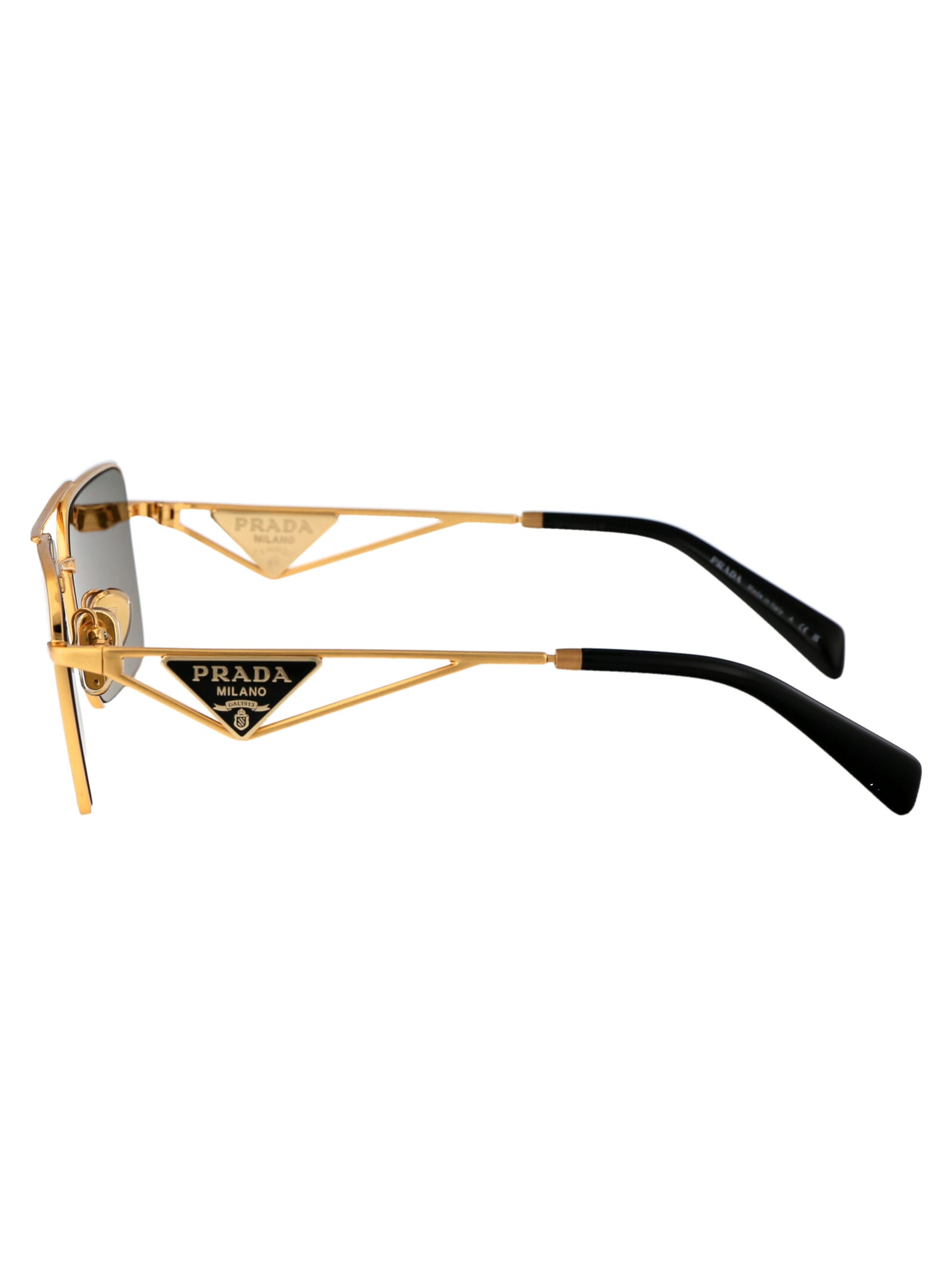 Shop Prada 0pr A52s Sunglasses In 15n01t Matte Gold
