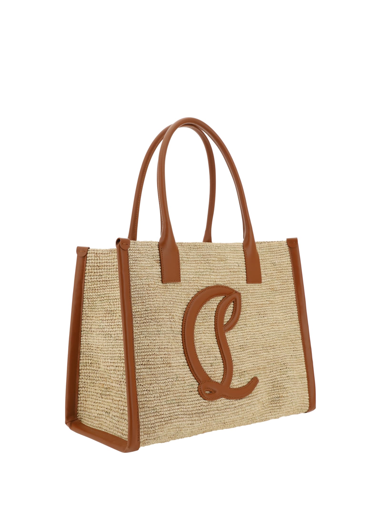 Shop Christian Louboutin By My Side Large Tote Handbag In Natural/cuoio