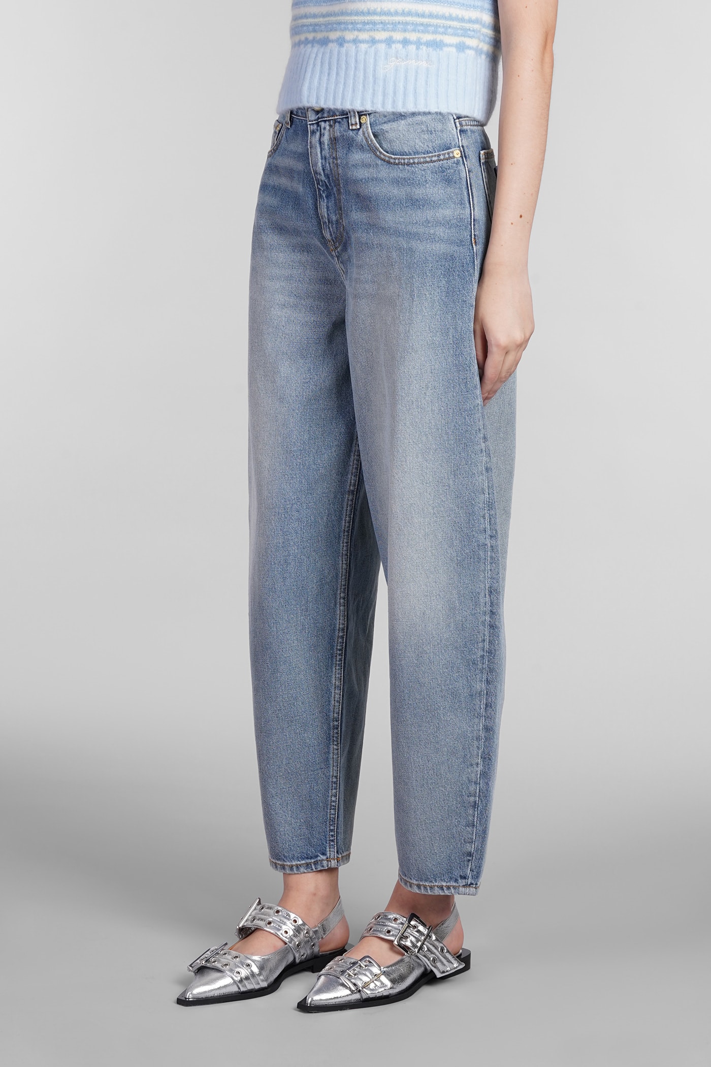 Shop Ganni Stary Jeans In Blue Cotton