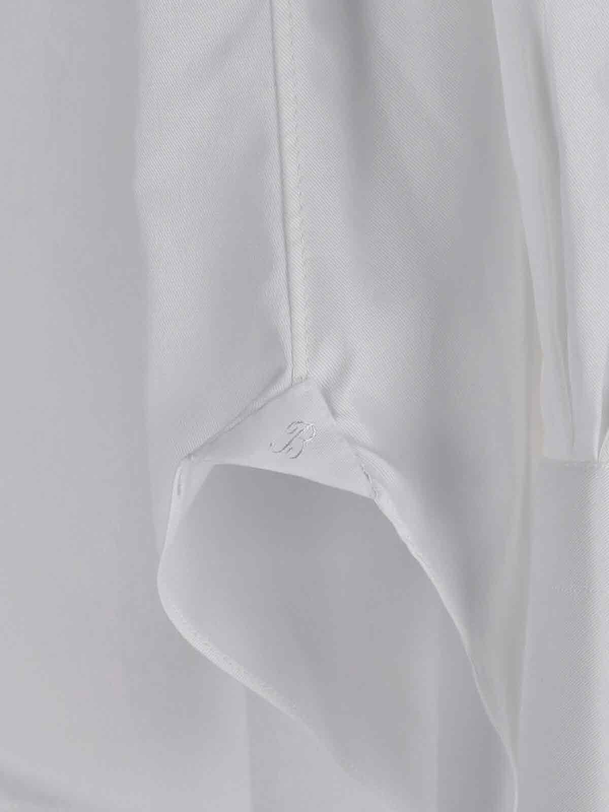 Barba Napoli Embroidered-detail Cotton Shirt In White