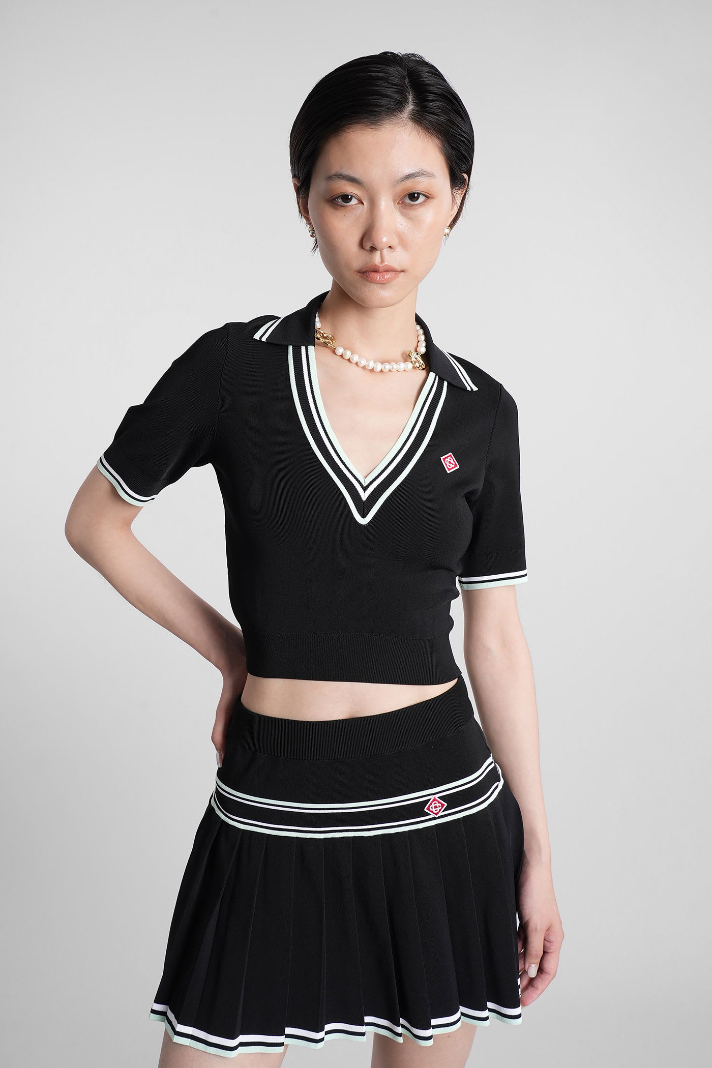 Polo In Black Viscose