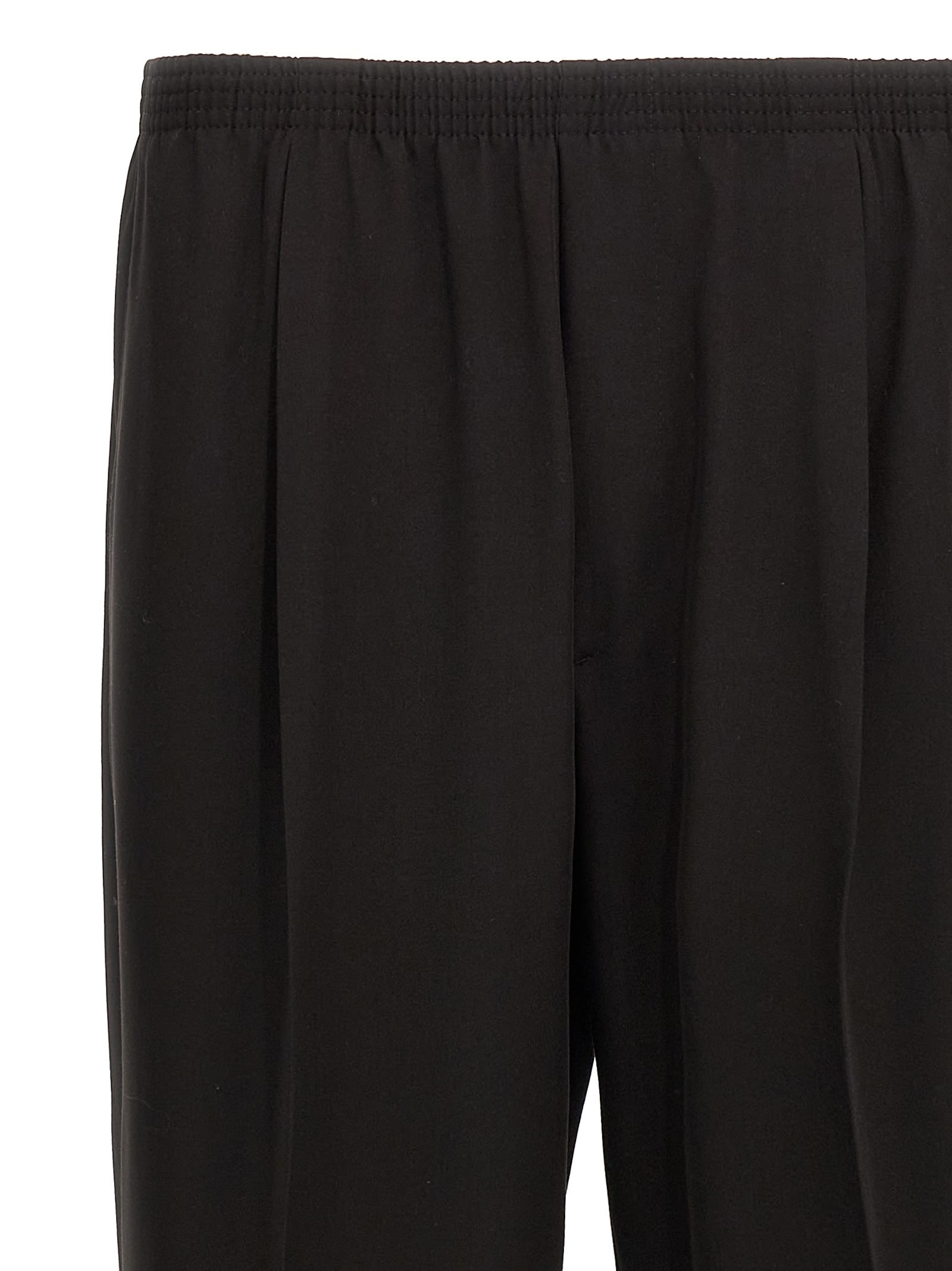 Cellar Door Ezio Elastic-waistband Trousers In Black