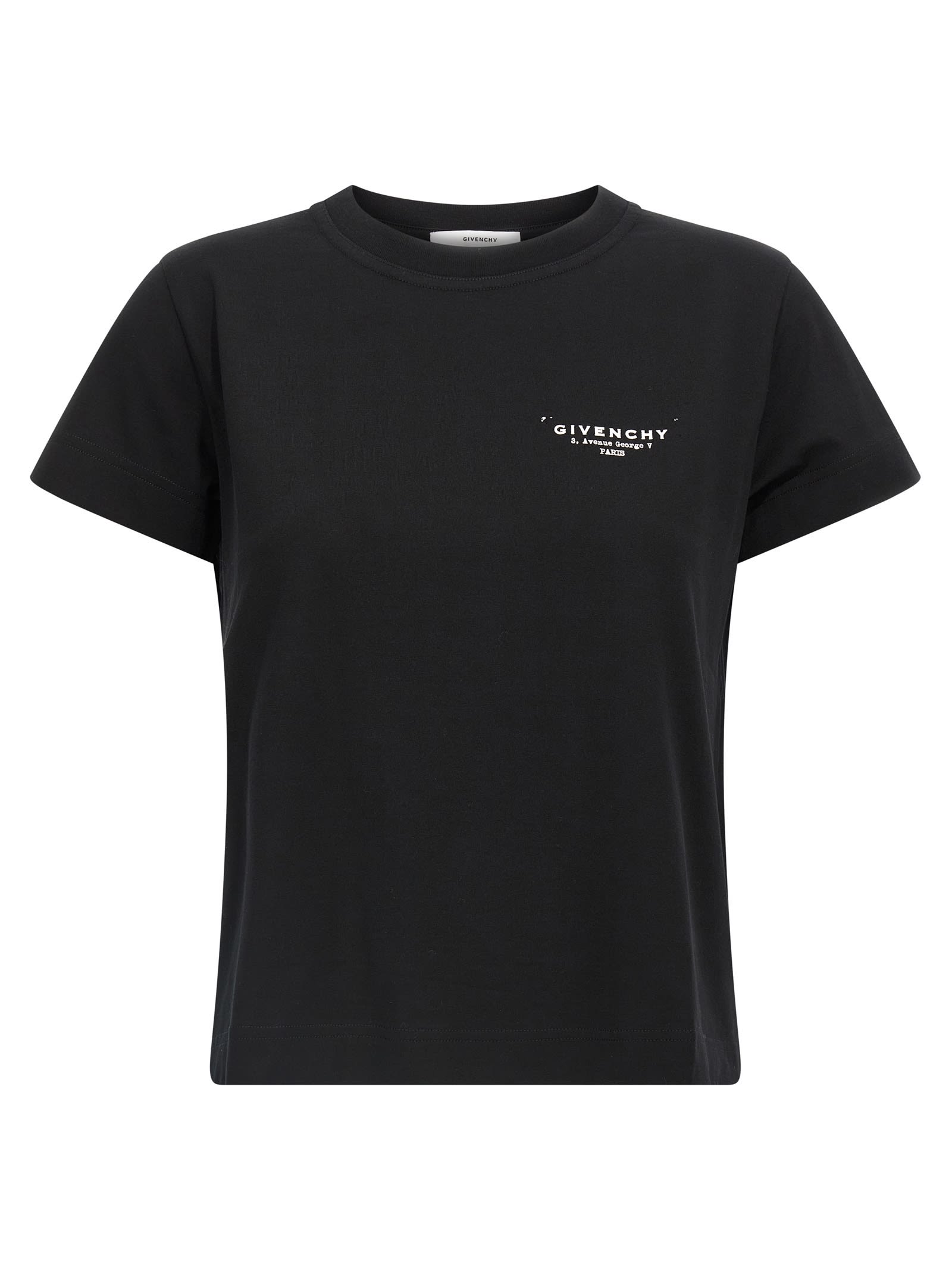 Givenchy Black Cotton Jersey Crewneck T-shirt In Black