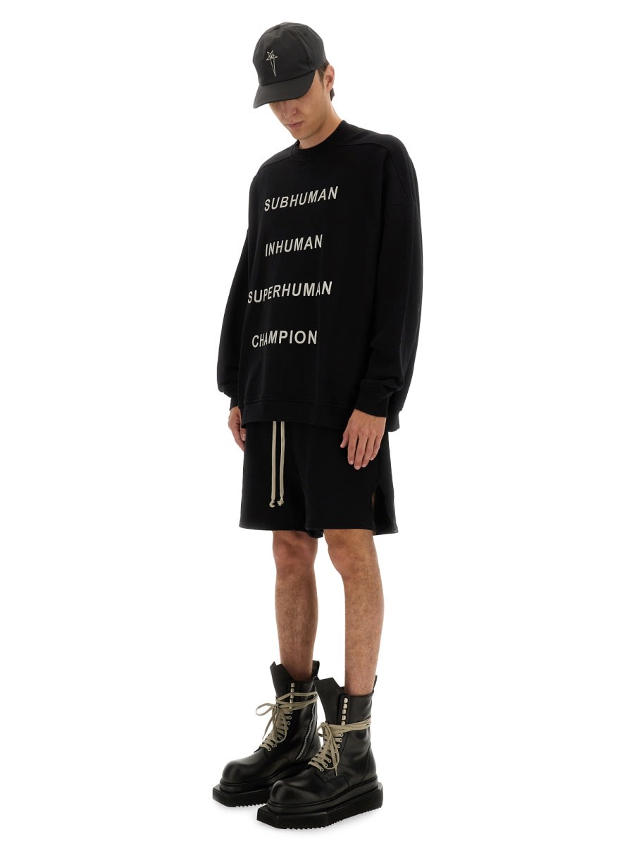 Rick Owens Black Champion Edition Jumbo Sweatshirt In Black