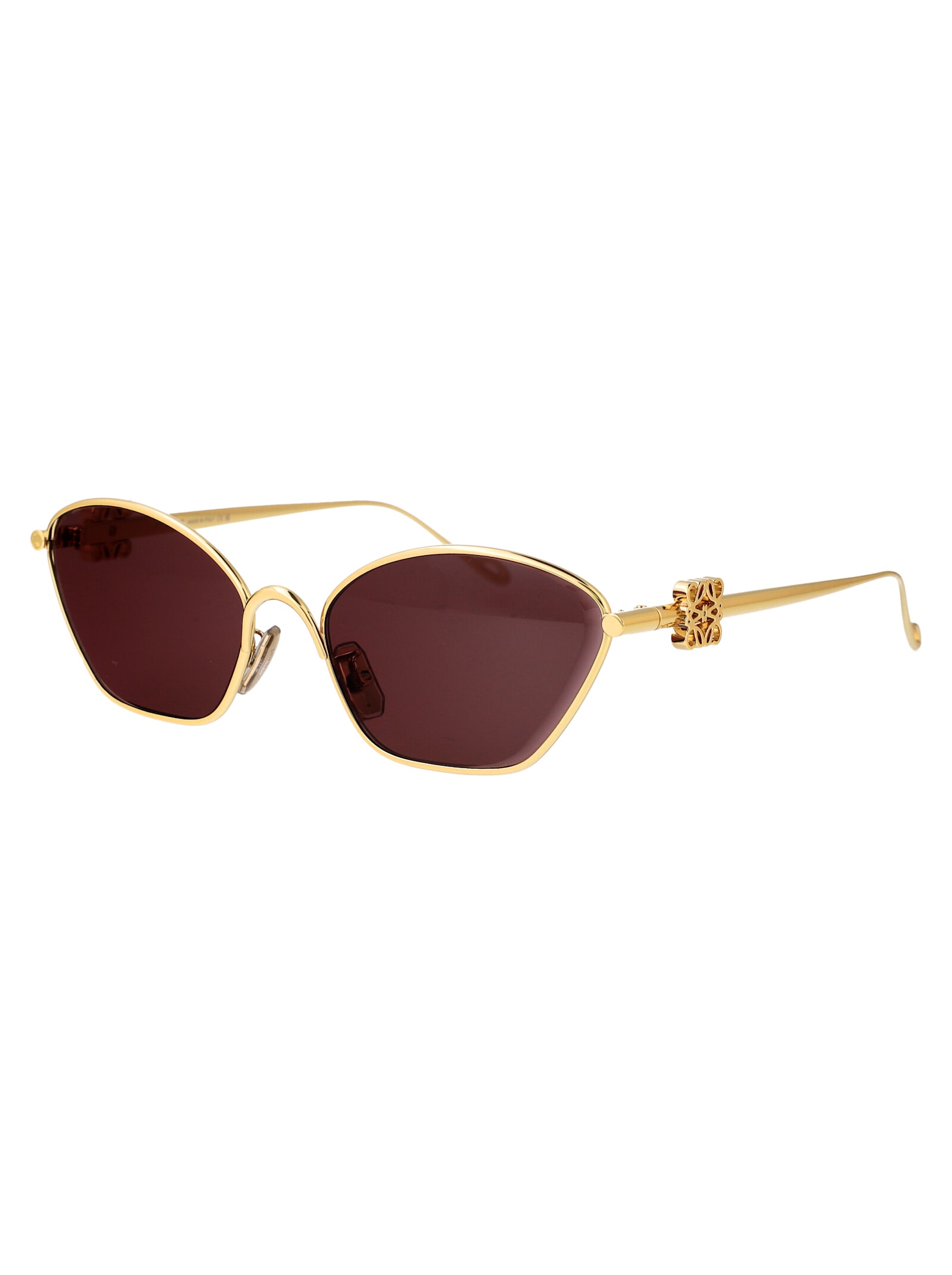 Shop Loewe Lw40115u Sunglasses In 30y Shiny Endura Gold / Violet