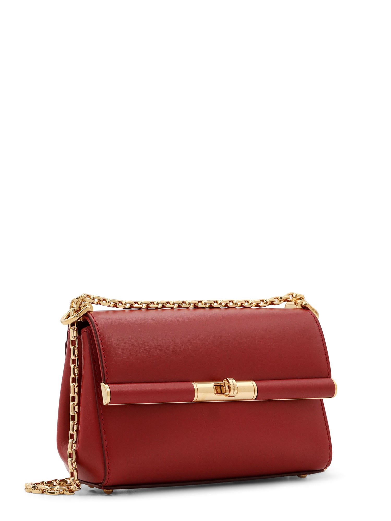 Dolce & Gabbana Marlene Red Shoulder Bag With Twist Lock In Leather Woman In Red