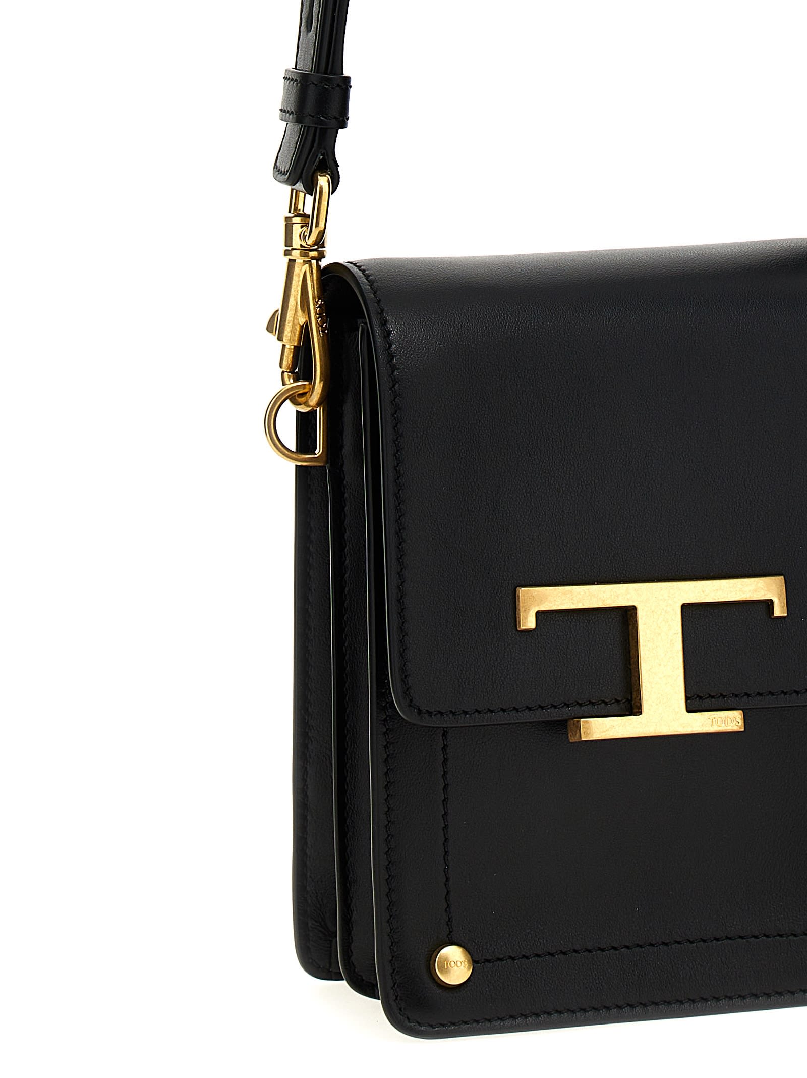 Shop Tod's T Timeless Smartphone Crossbody Case In Black