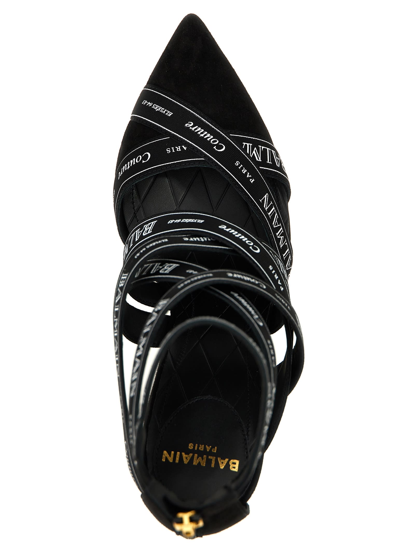 Balmain Couture 95 Ribbon Pumps In Noir