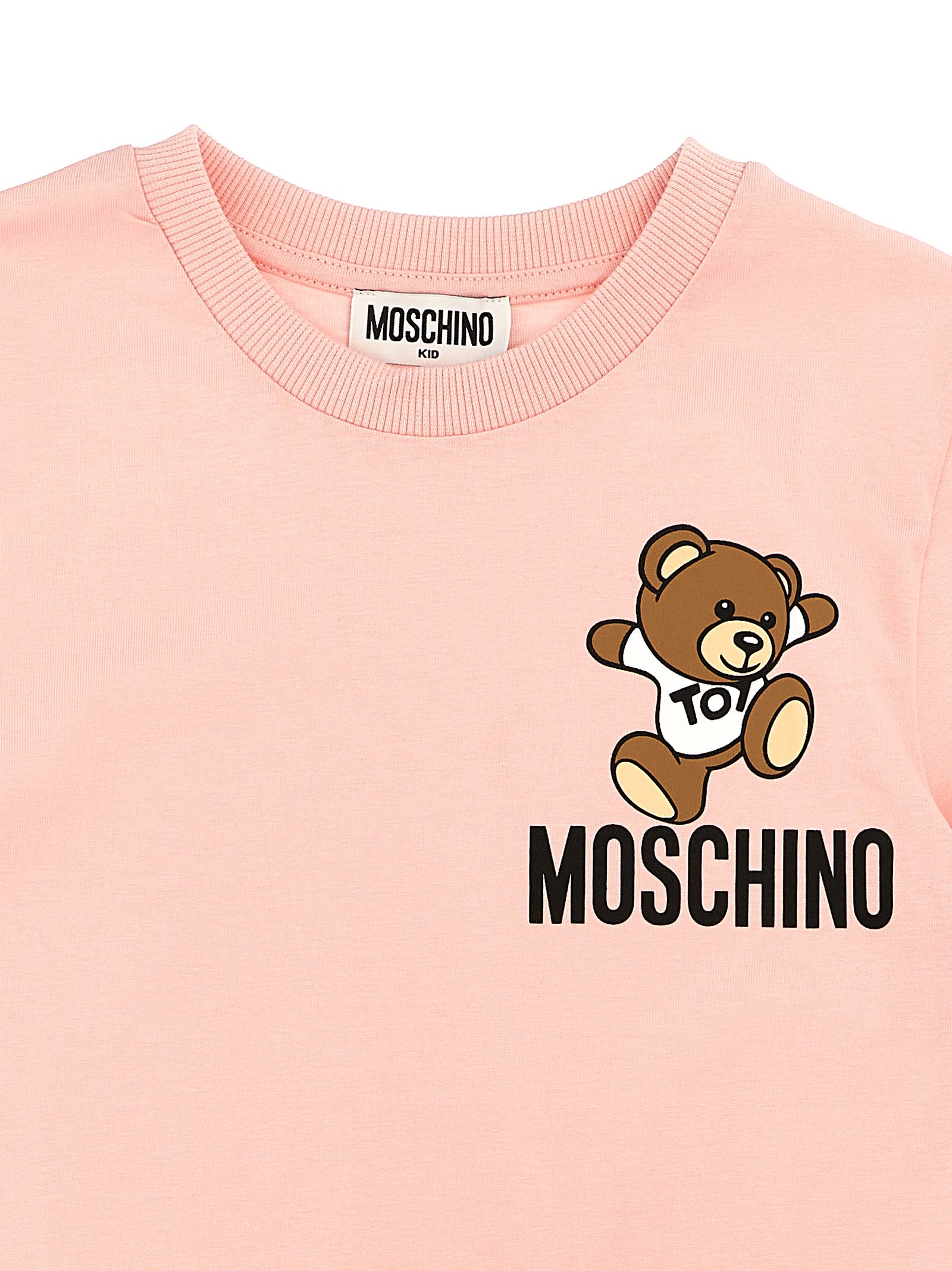 Shop Moschino Logo Print T-shirt In Pink