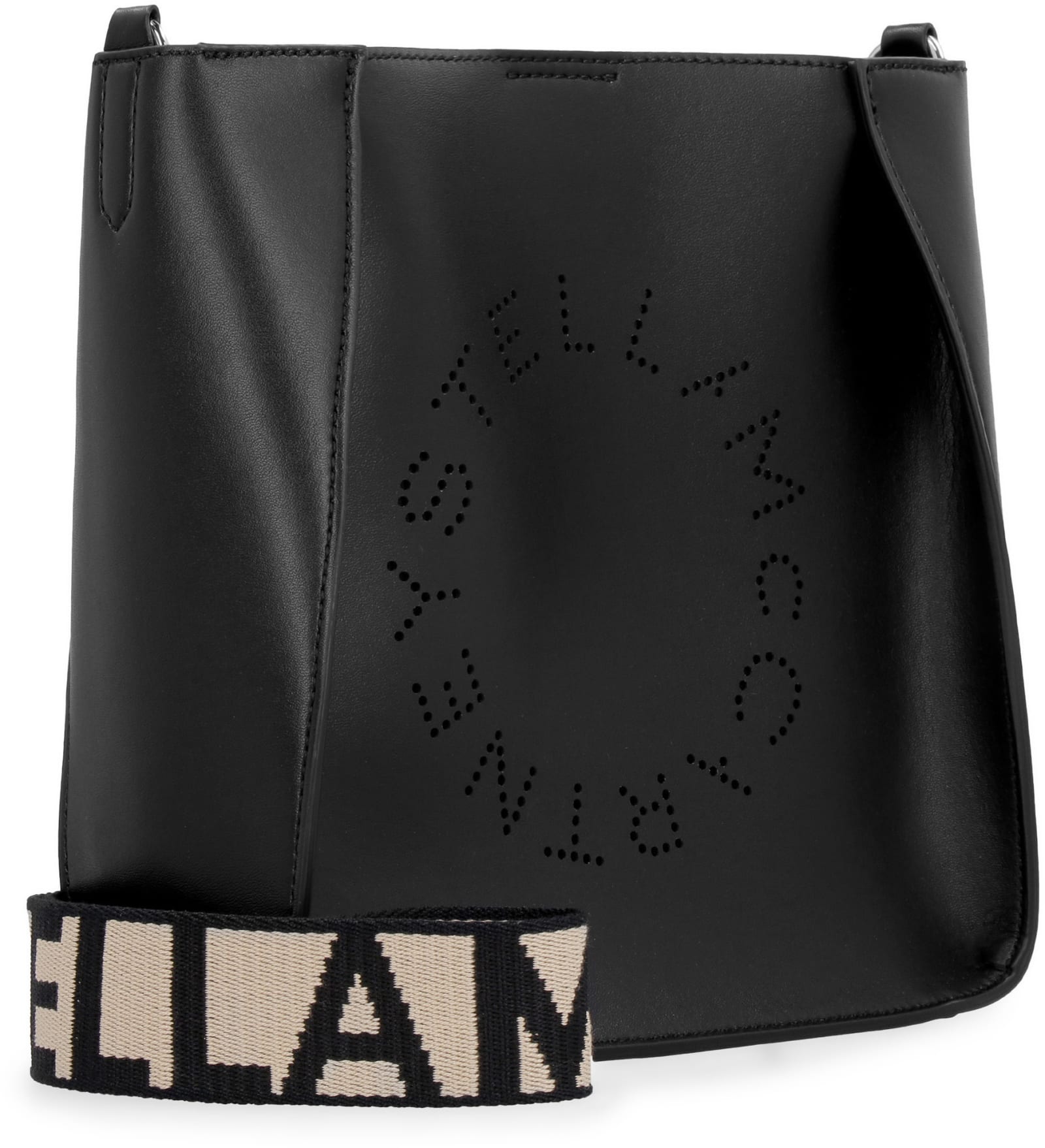 Shop Stella Mccartney Stella Logo Shoulder Bag In Black