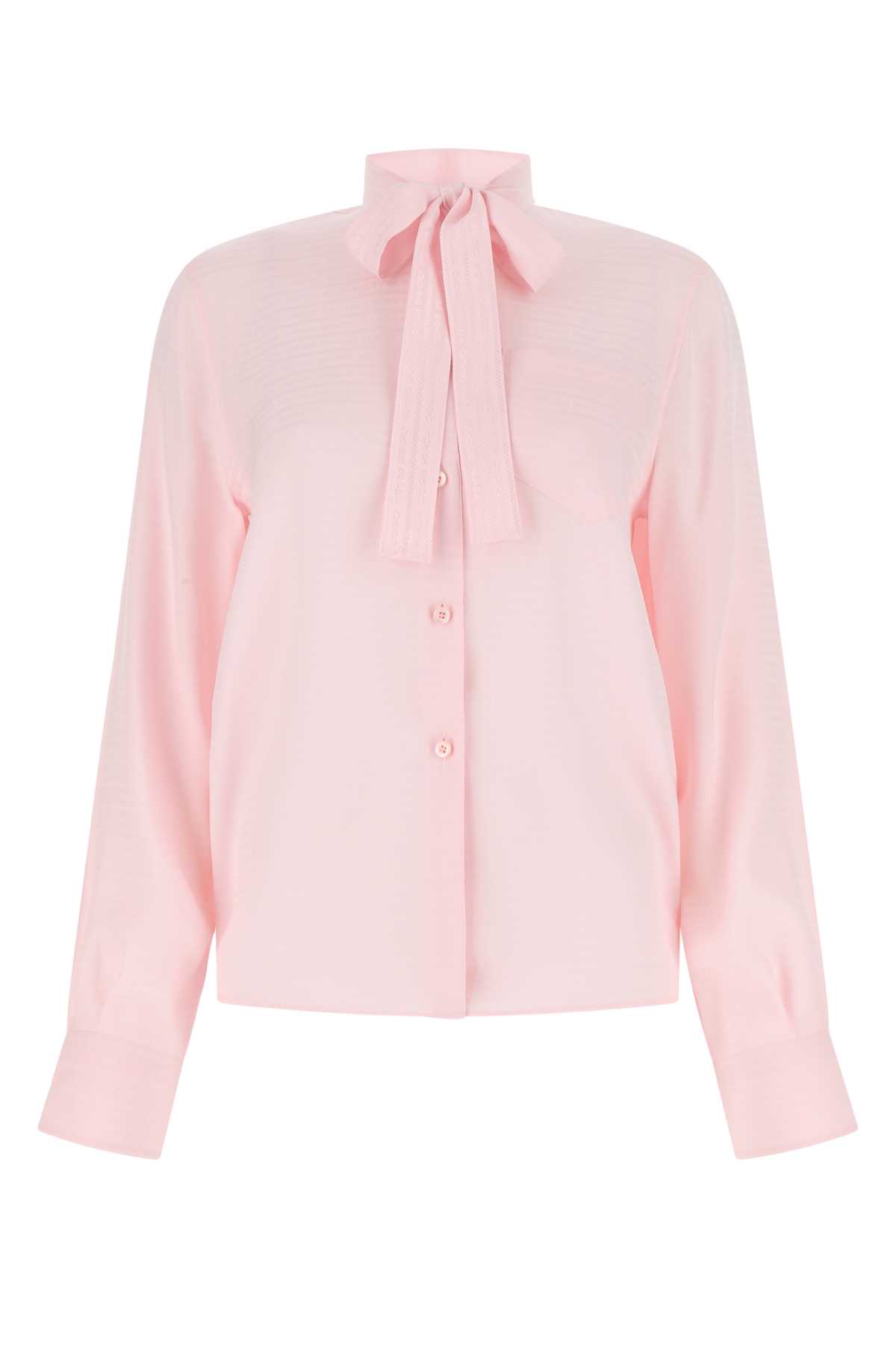 Shop Prada Pastel Pink Crepe Shirt In F0028