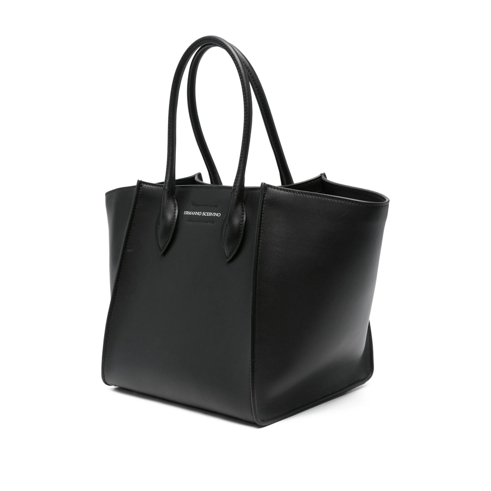 Ermanno Scervino Maggie Turn-lock Leather Tote Bag In Black