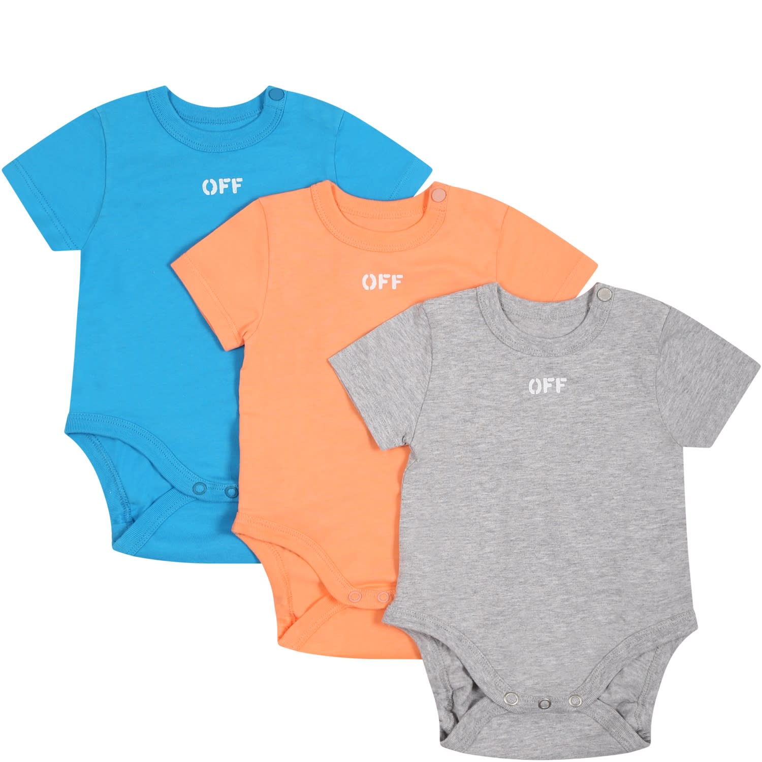 OFF-WHITE MULTICOLOR SET FOR BABY BOY WITH WHITE LOGO