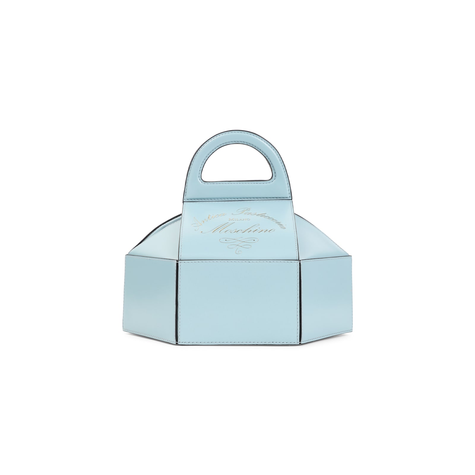 Moschino Cake Box Top Handle Leather Handbag In Multi