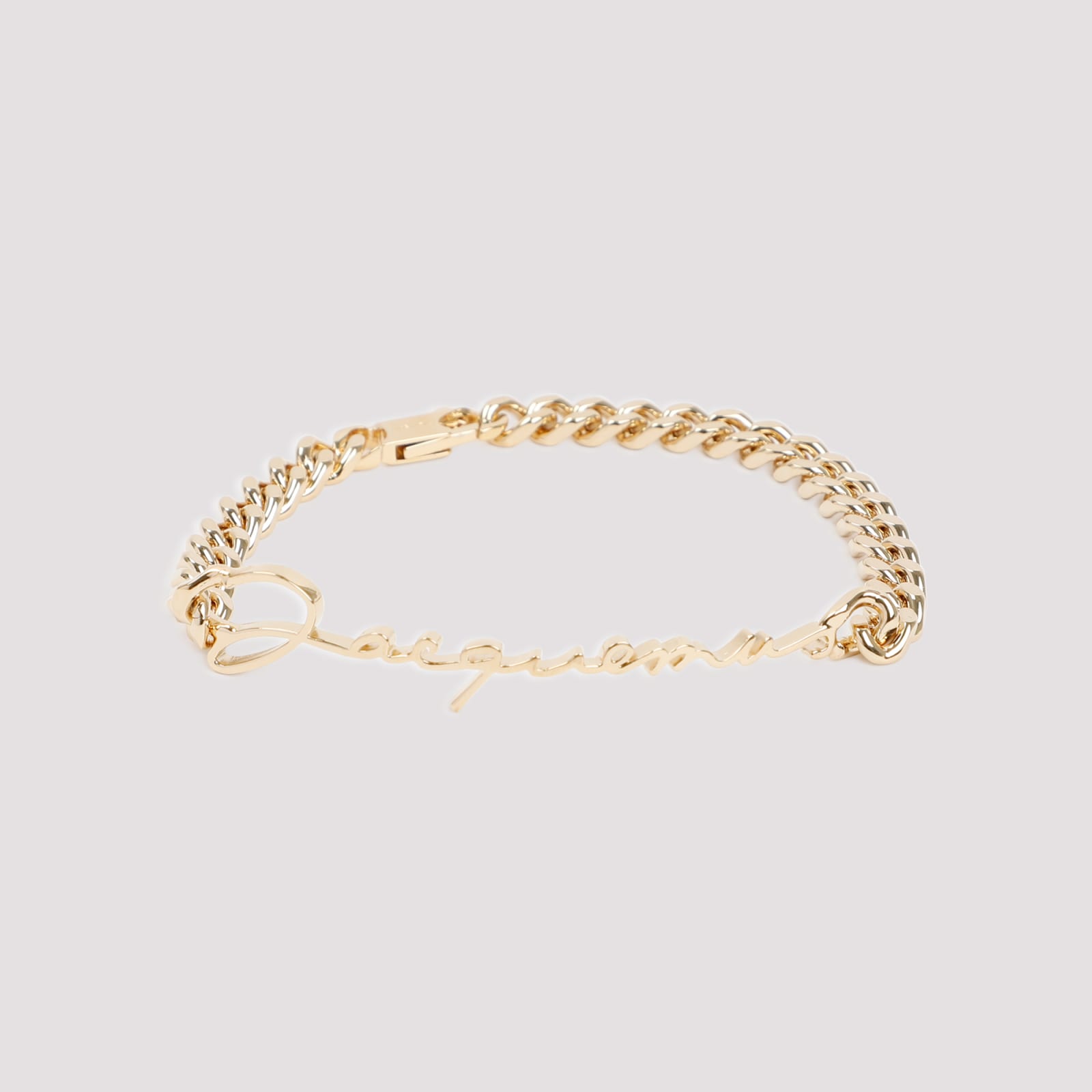 Shop Jacquemus La Gourmette Logo Chain Link Bracelet In Gold