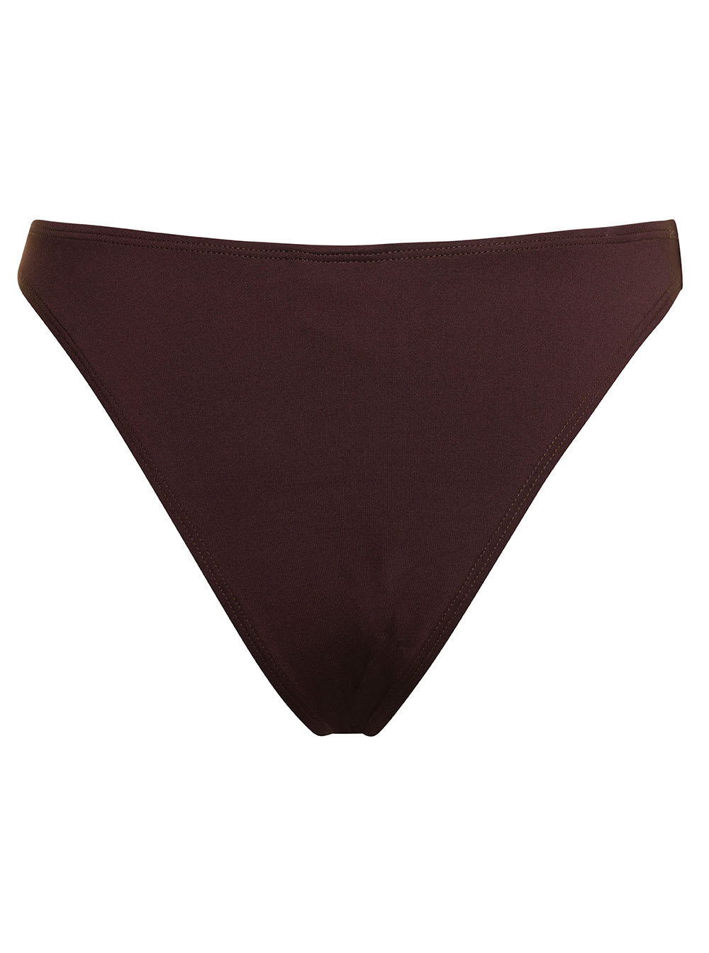 Shop Jacquemus Le Bas De Maillot Signature Brown Bikini Bottom In Recycled Polyester Woman