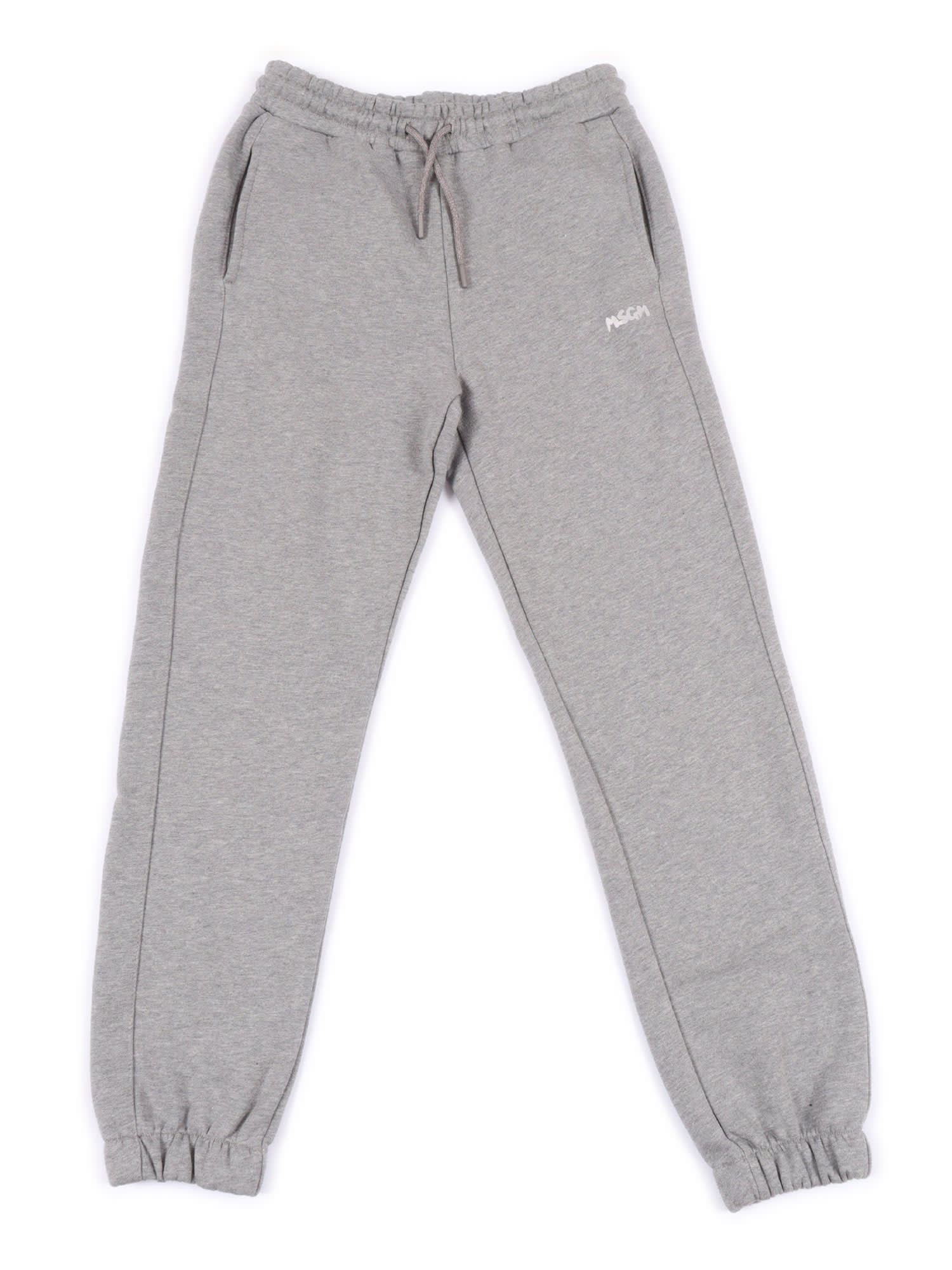 Msgm Fleece Pants Unisex In Gray