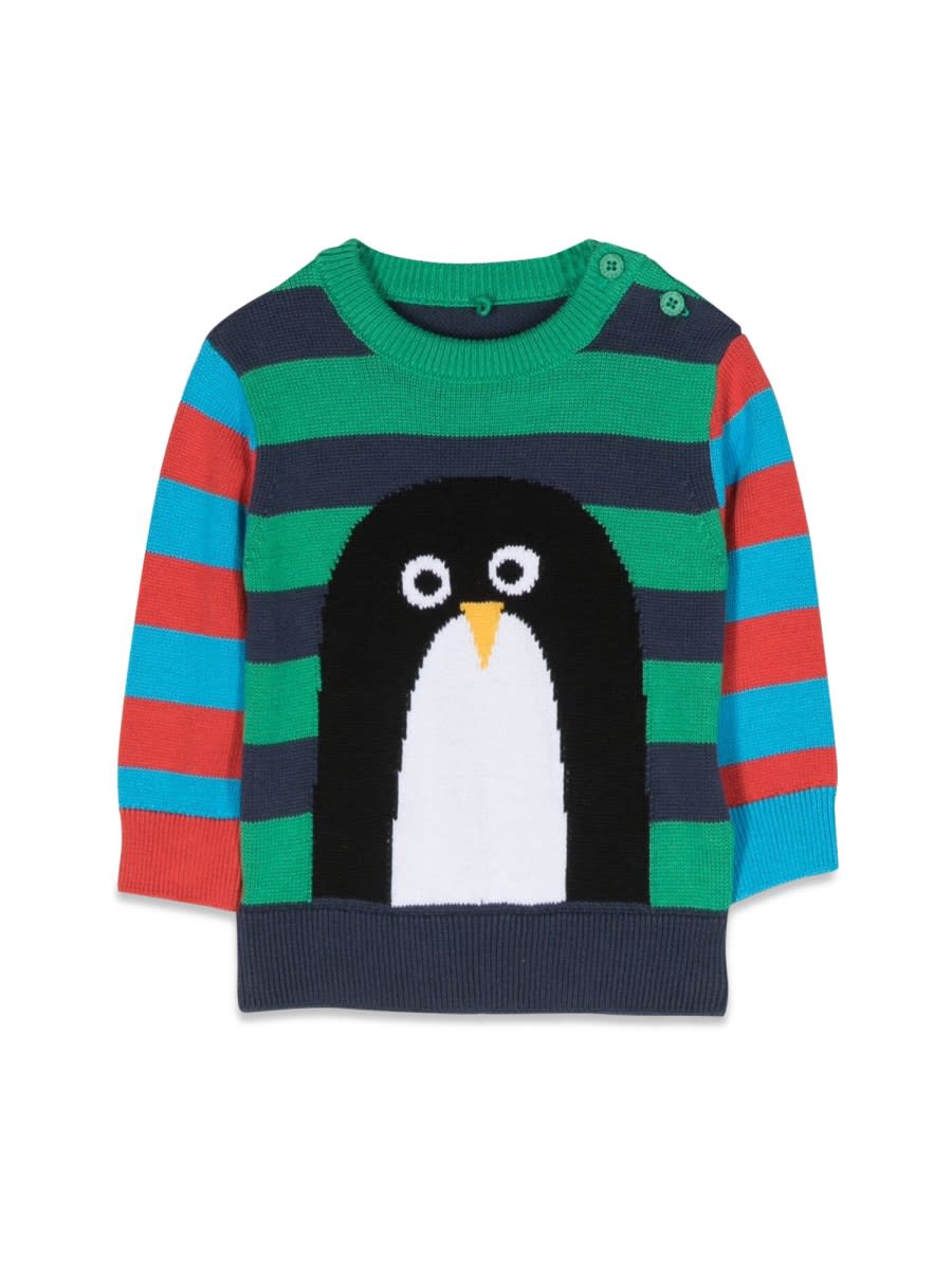Shop Stella Mccartney Penguin Stripes Crew Neck Pullover In Multicolour