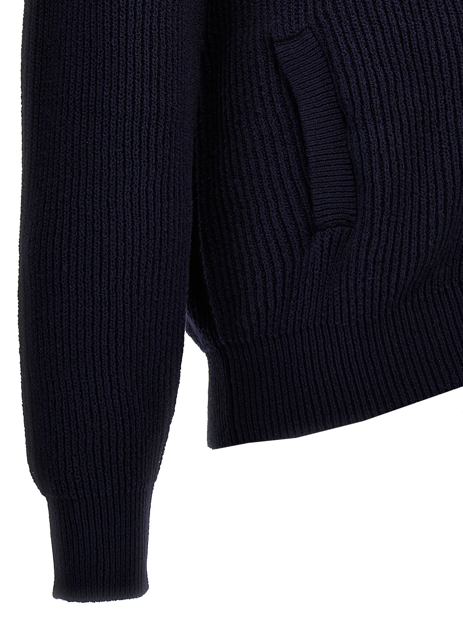 Shop Brunello Cucinelli Knit Cardigan In Blue