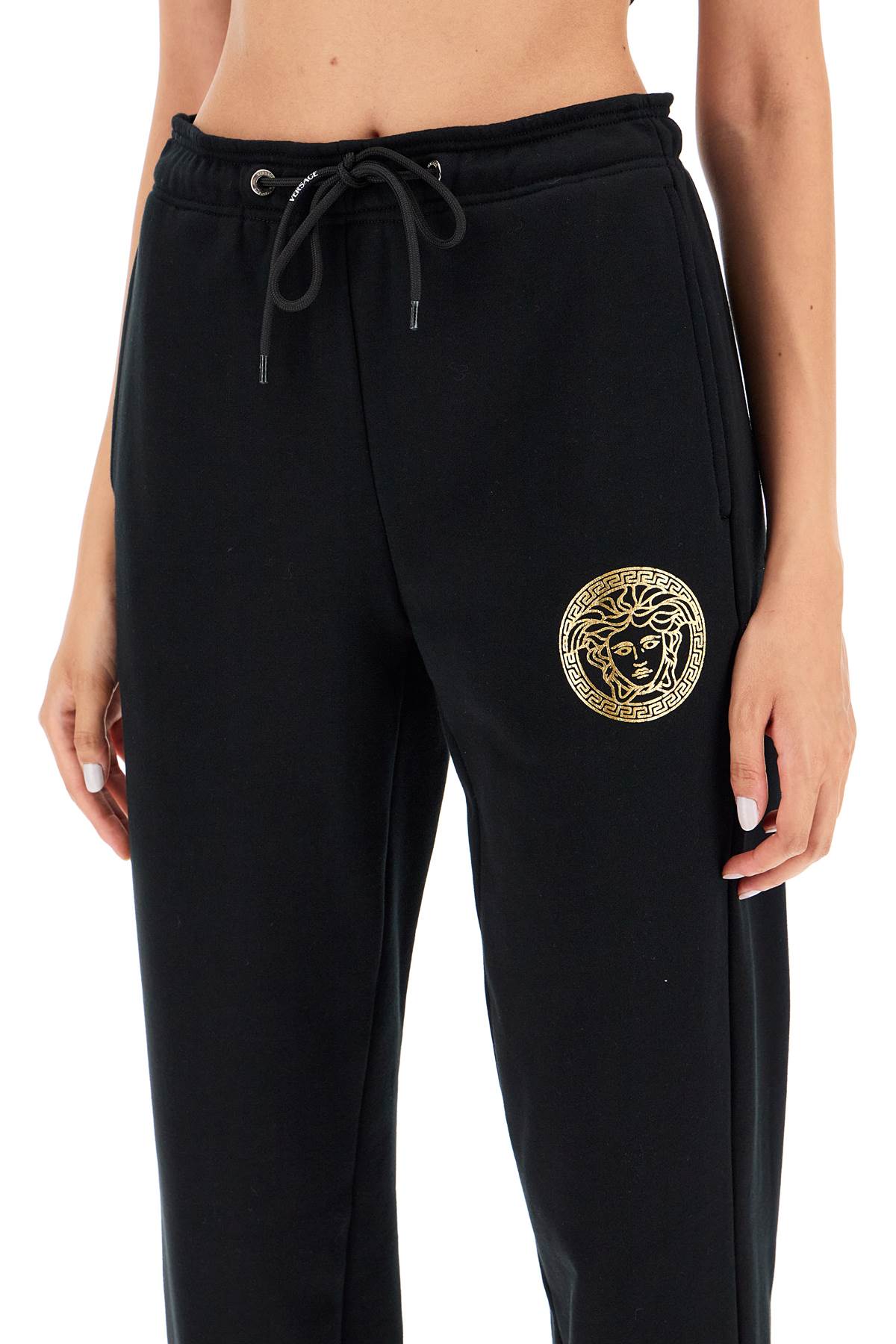 Shop Versace Medusa Jogging In Black+gold (black)