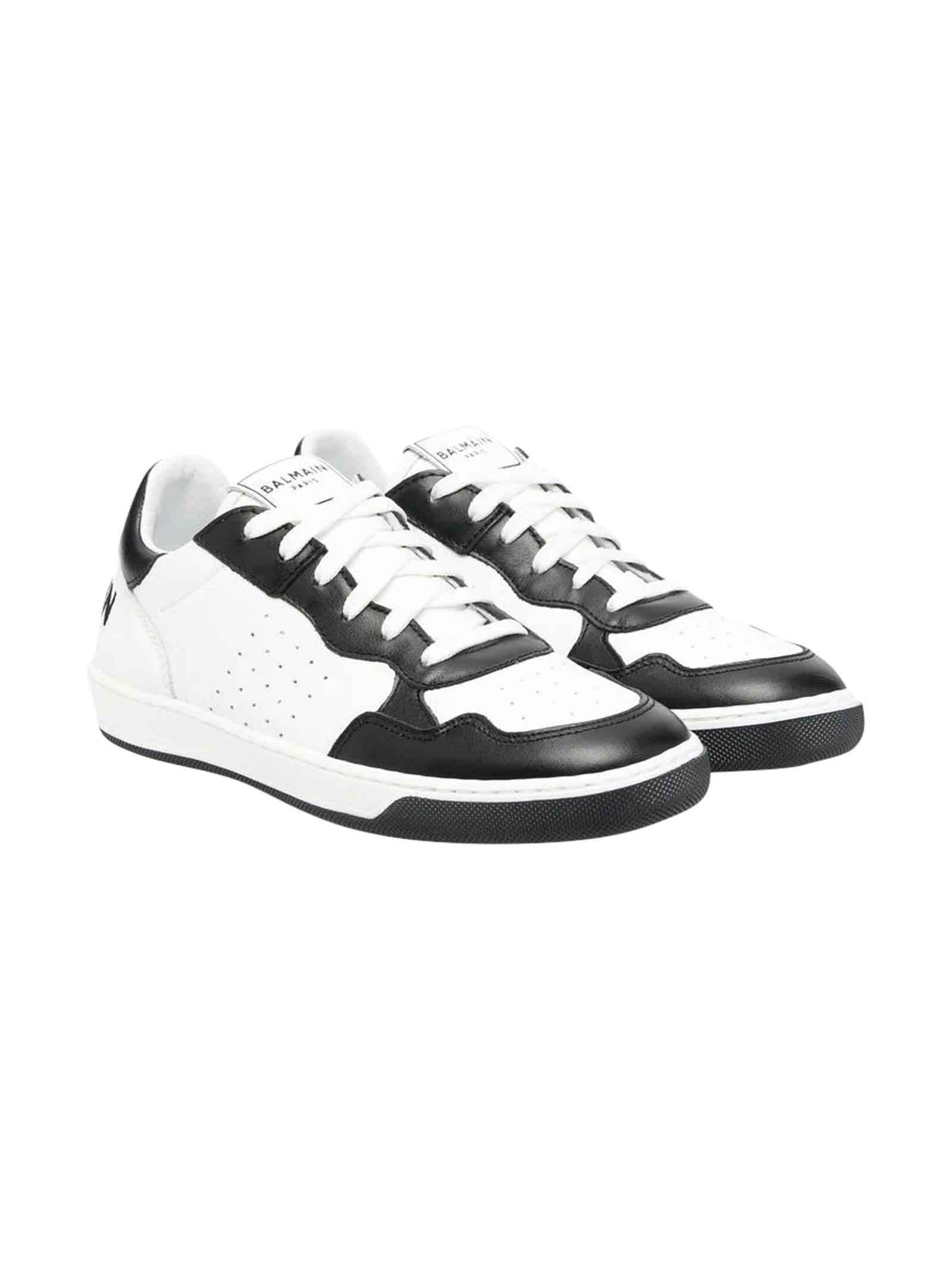 Balmain White / Black Shoes Teen Unisex