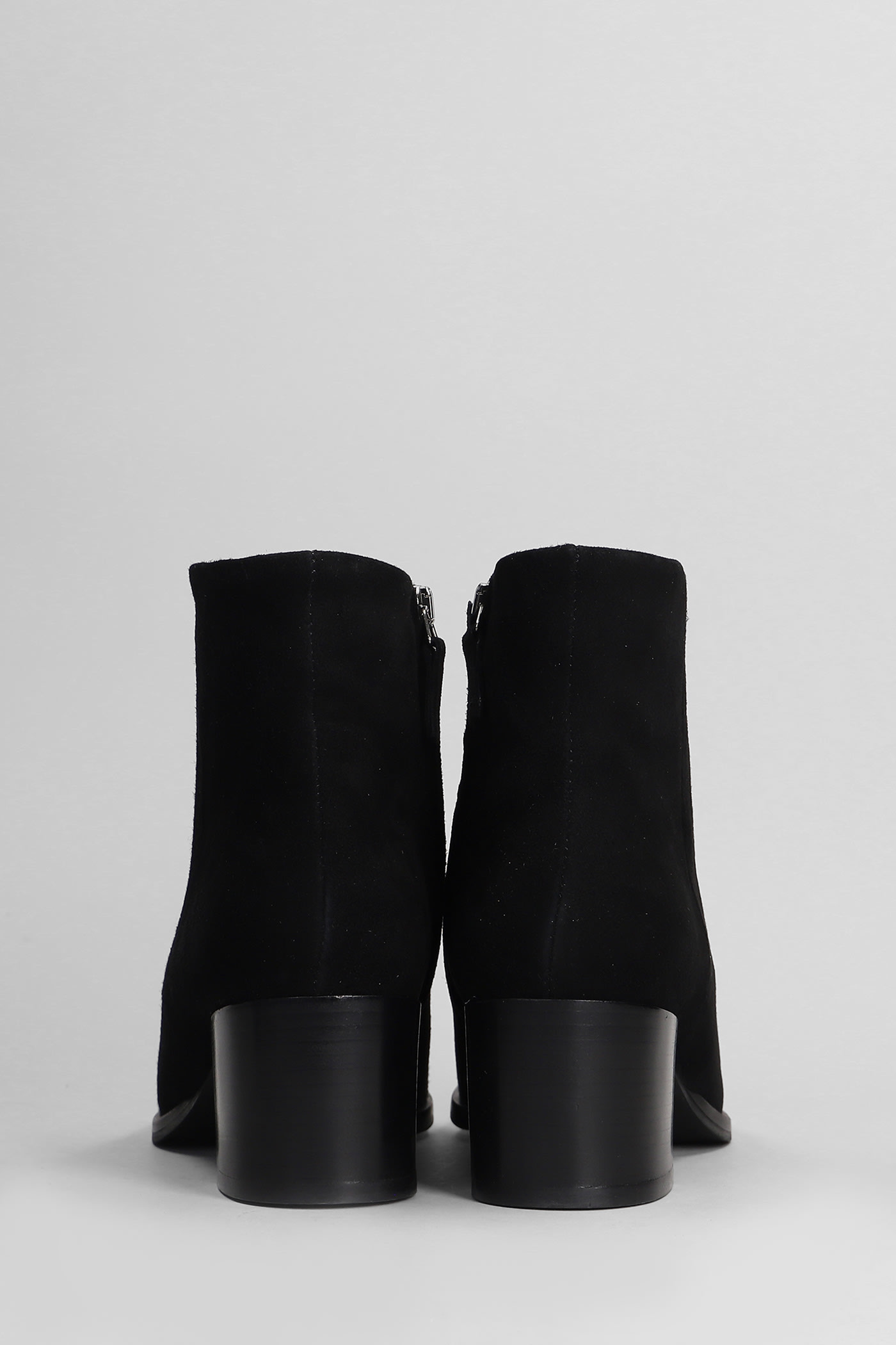 Shop Julie Dee High Heels Ankle Boots In Black Suede