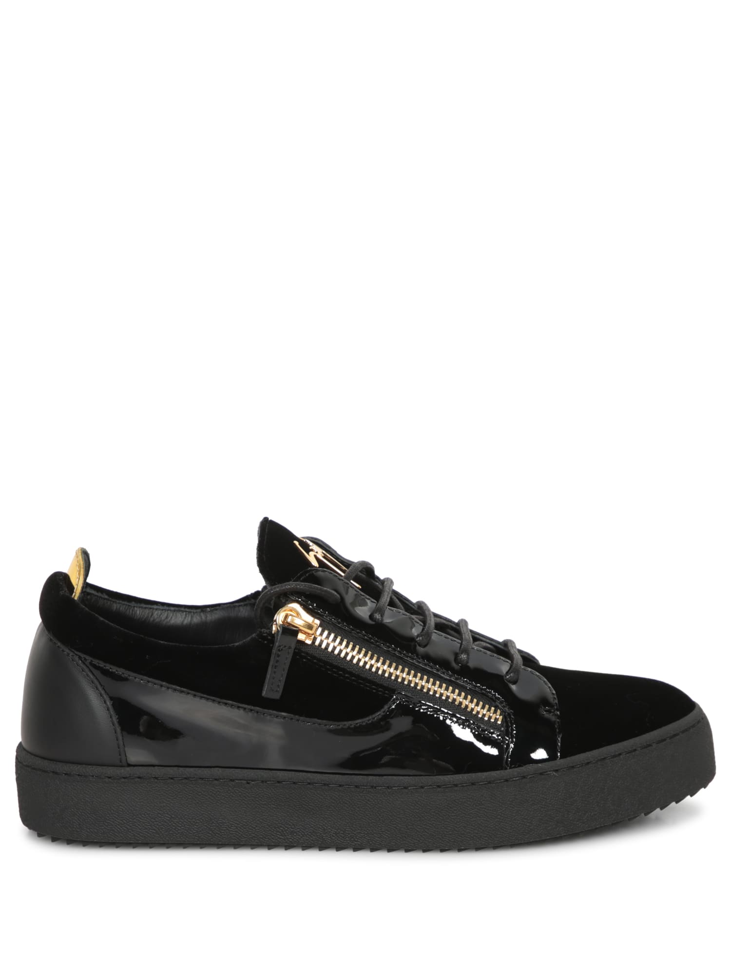 Shop Giuseppe Zanotti Frankiezip Vern Black Sneakers