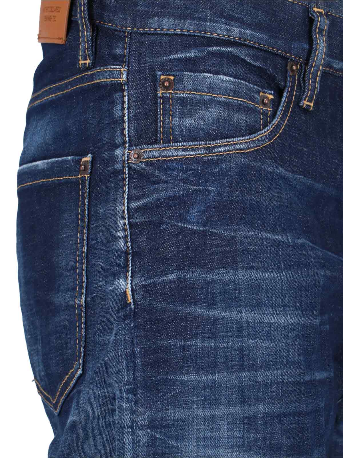 Dsquared2 Blue Jeans With Belt Loops And Logo Patch On The Rear In Blu