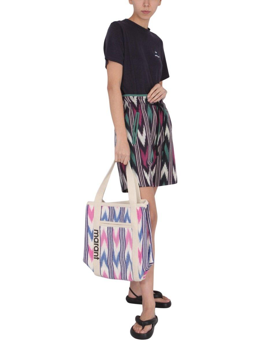 Shop Isabel Marant Étoile High Waist Drawstring Shorts In Multicolour