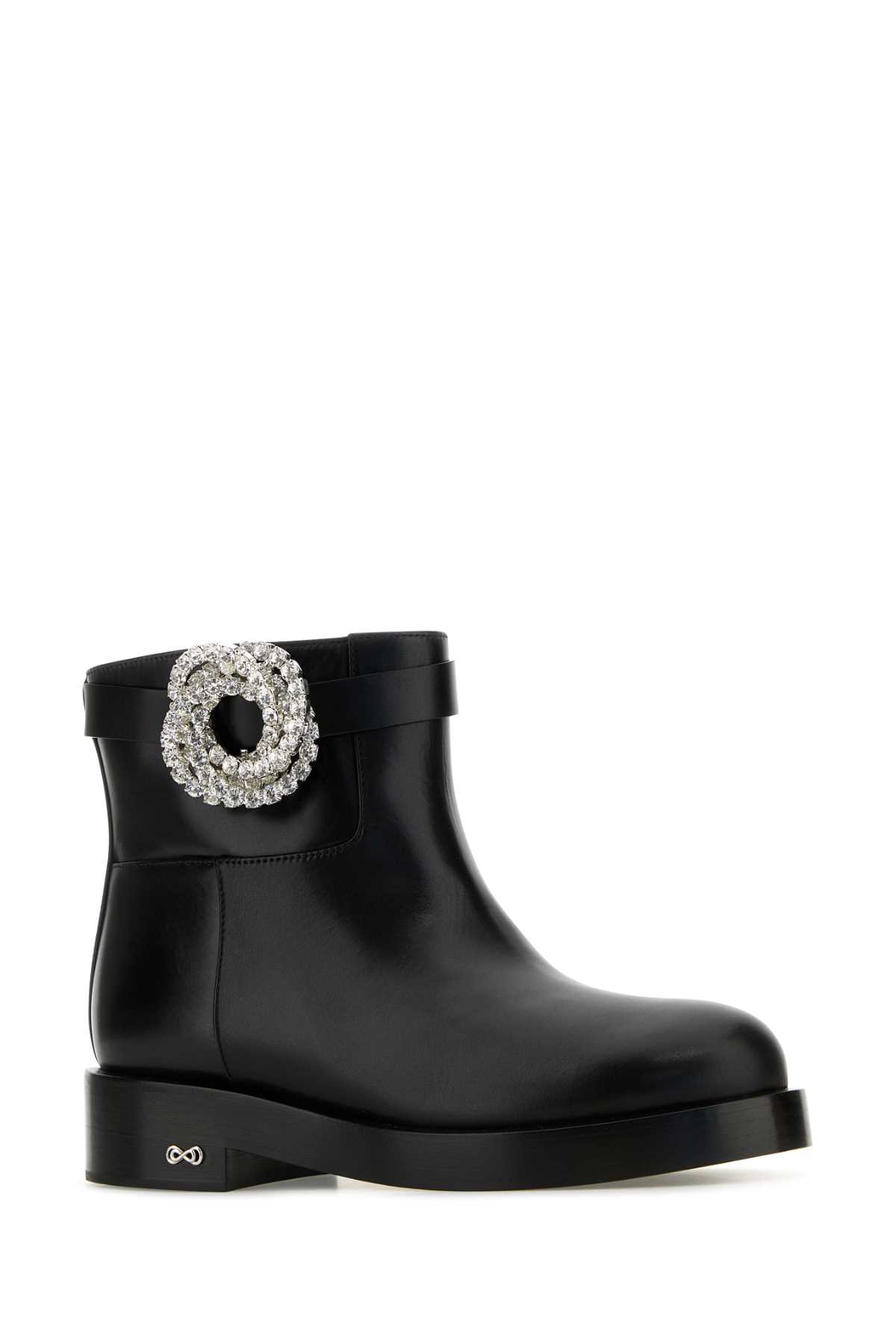 Shop Mach &amp; Mach Black Leather Galaxy Ankle Boots