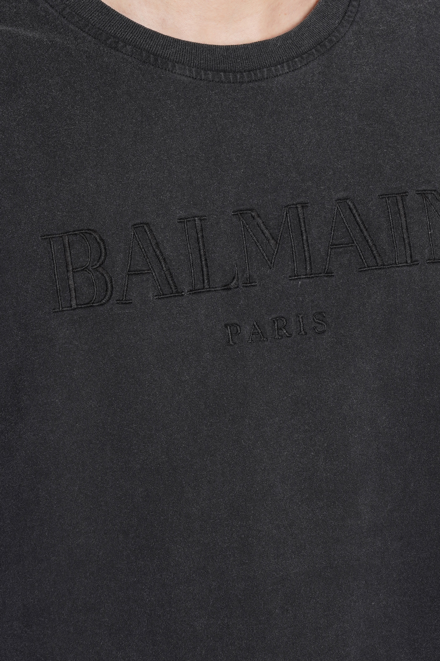 Shop Balmain T-shirt In Grey Cotton