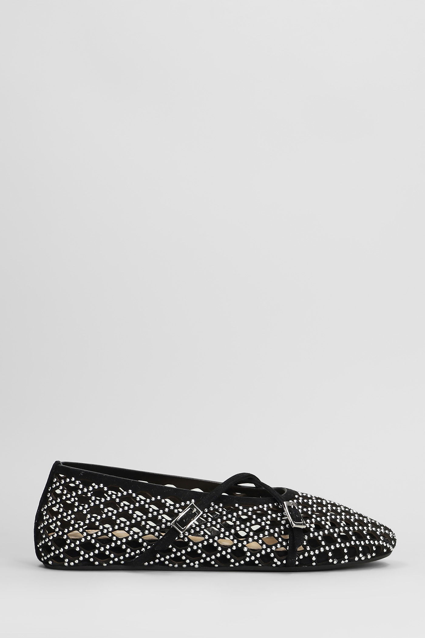 Mach & Mach Ballet Flats In Black Leather In Black