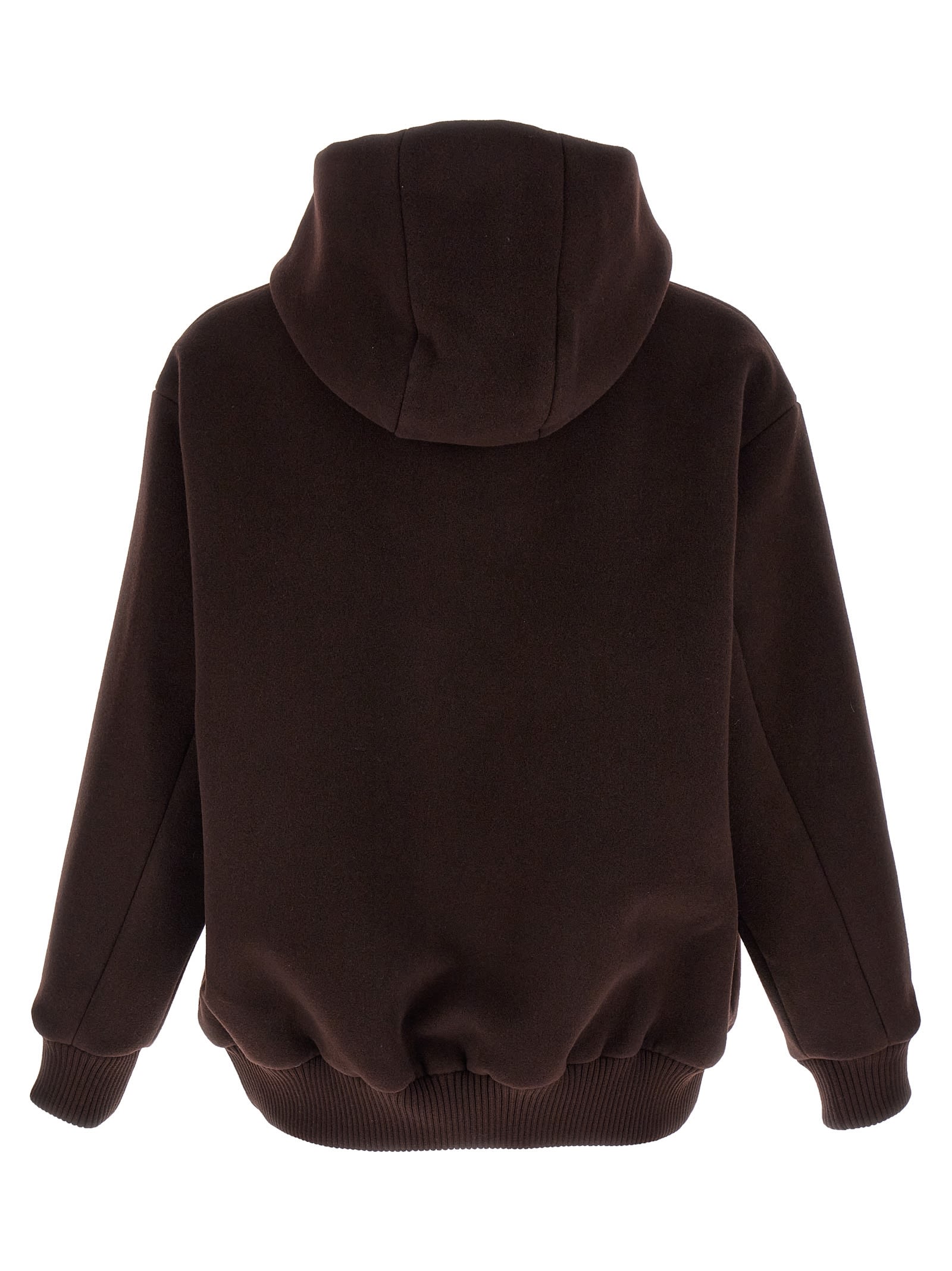 Shop Auralee Hooded Jacket In Brown