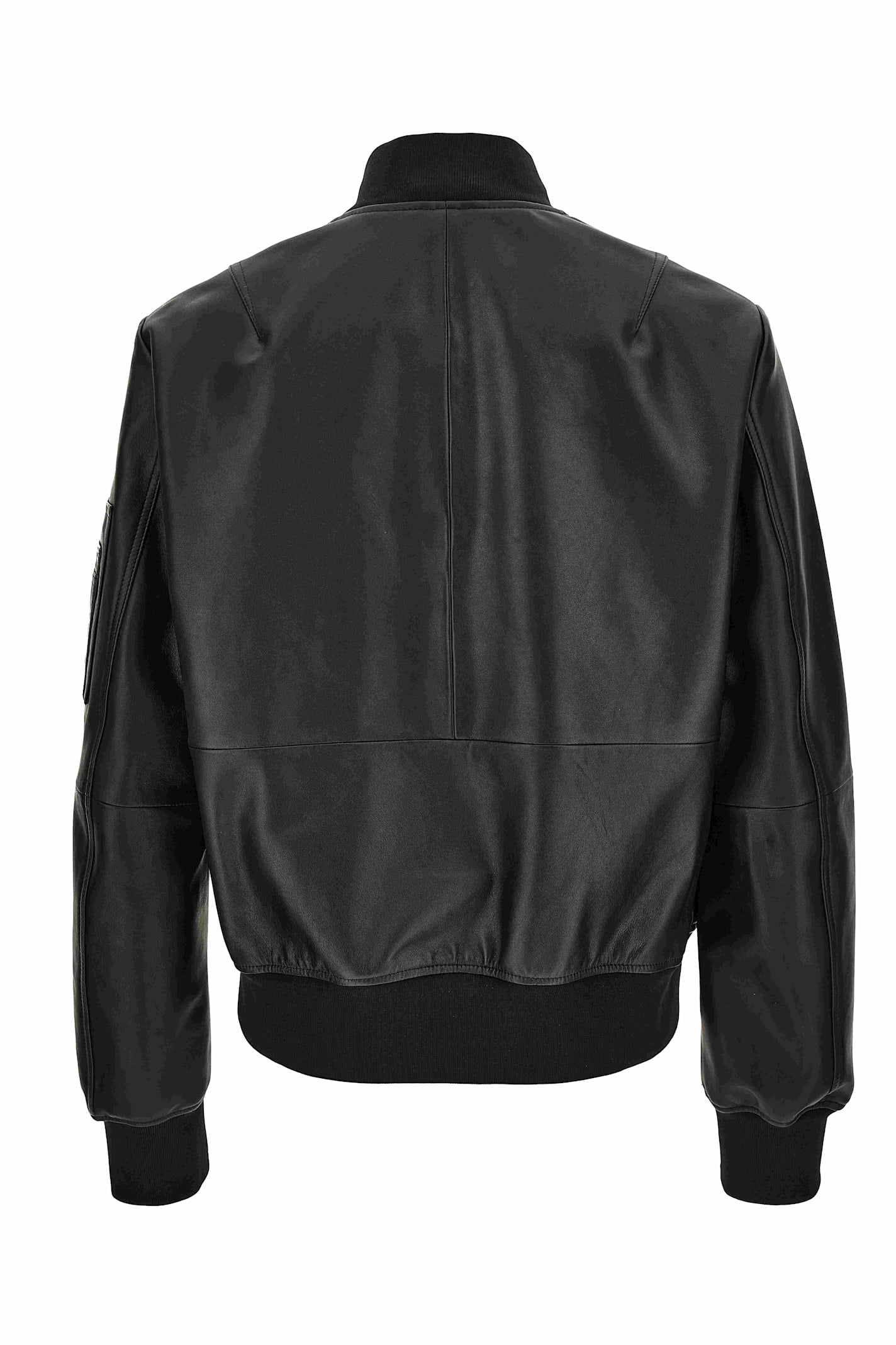 Shop Versace Jeans Couture Leather Jacket In Black