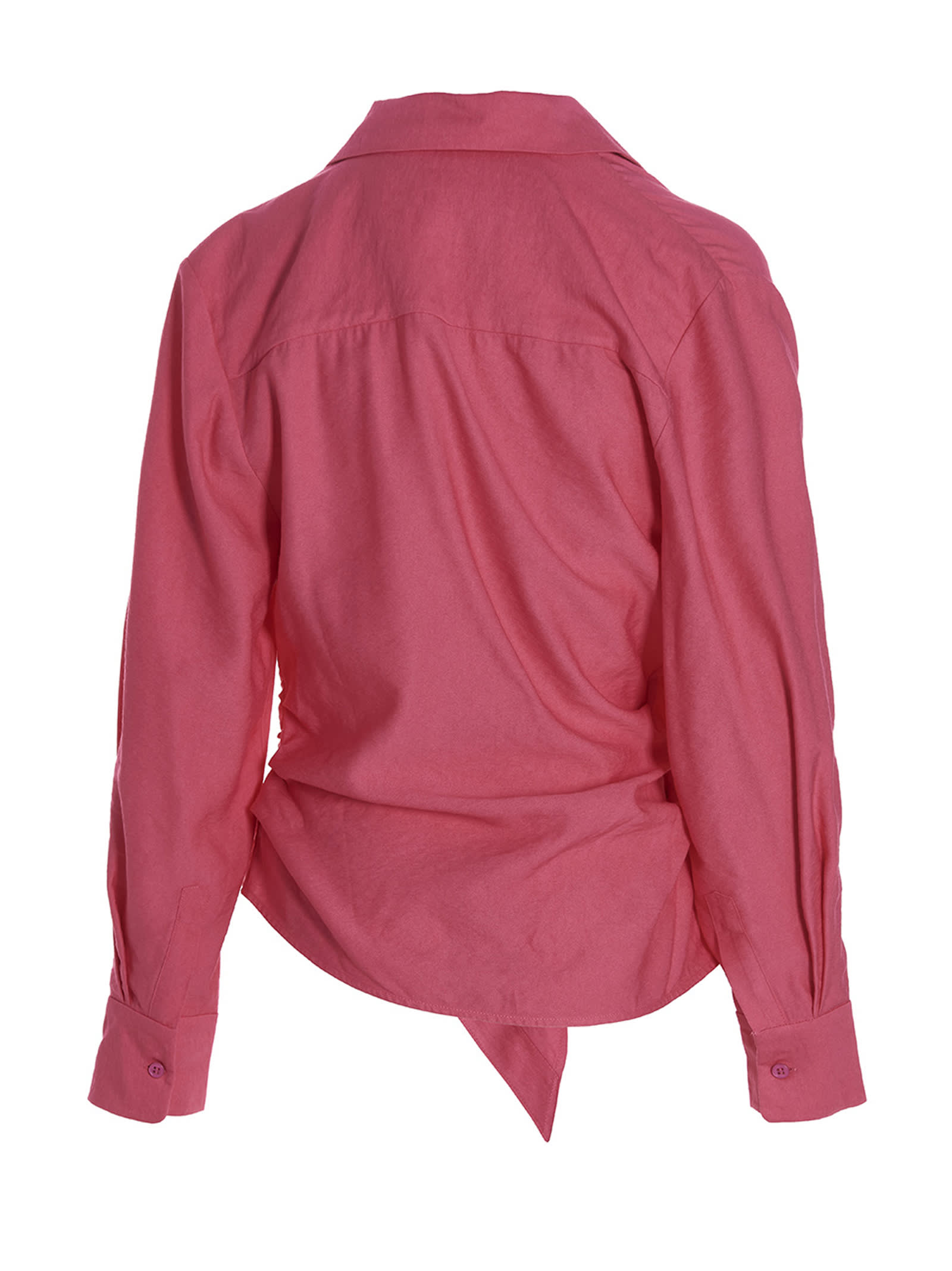 Shop Jacquemus La Chemise Bahia Shirt In Fuchsia